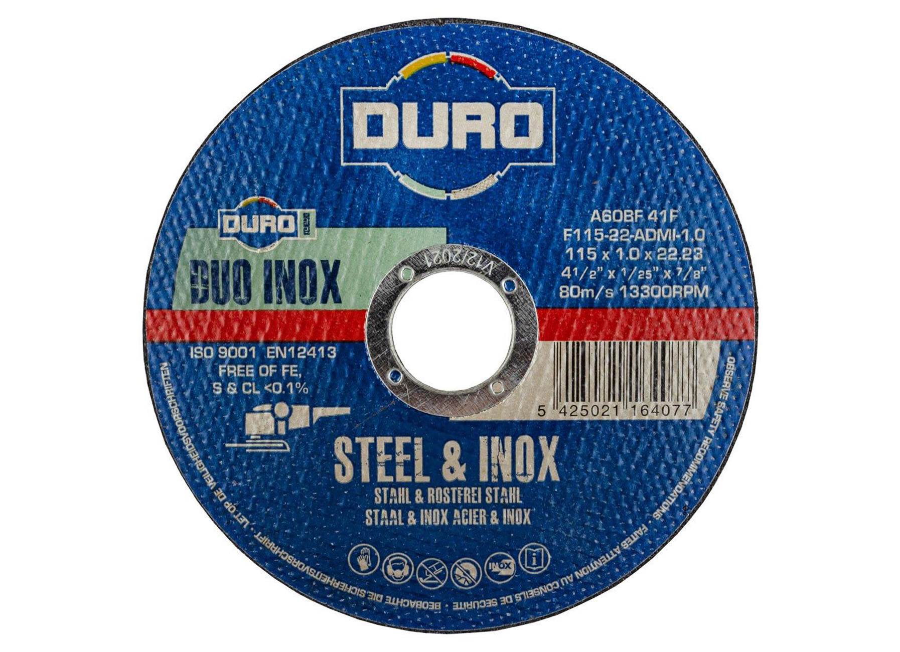 DURO DISQUE A TRONCONNER F 115-22 115X1,0X22,2MM ACIER & INOX