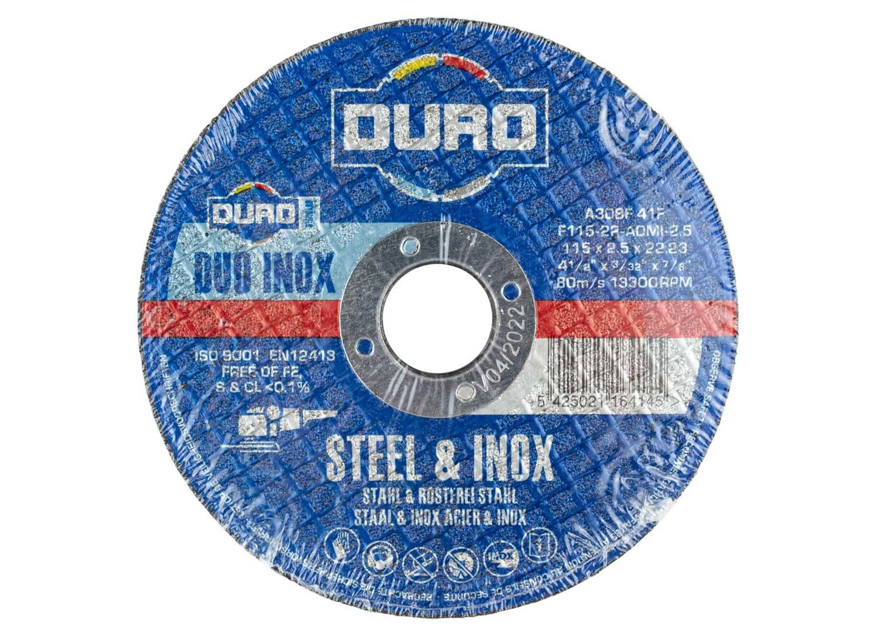 DURO DISQUE A TRONCONNER F 115-22 115X2,5X22,2MM ACIER & INOX