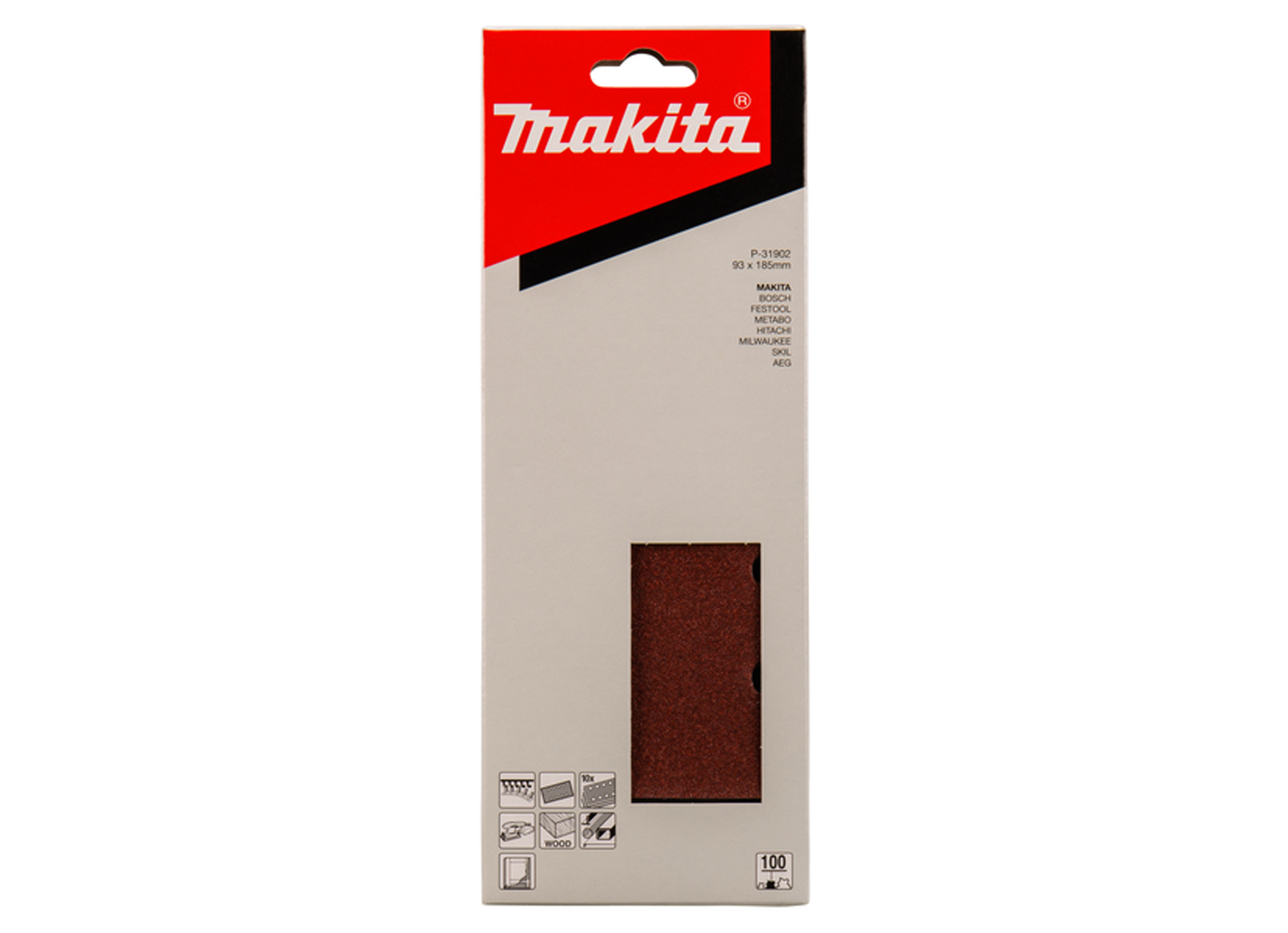 FEUILLE ABRASIVE RED VELCRO P-31902 G100