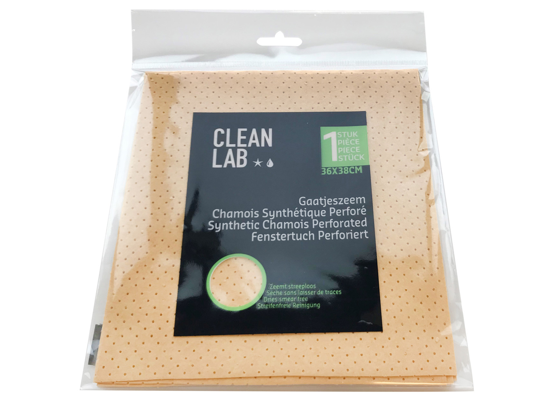 PEAU DE CHAMOIS SYNTHETIQUE PERFORE 40X36CM
