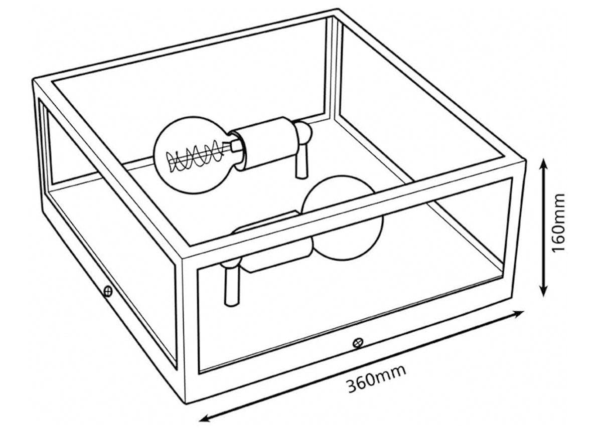 EGLO PLAFONDLAMP/2 ZWART/HELDER 'CHARTERHOUSE'