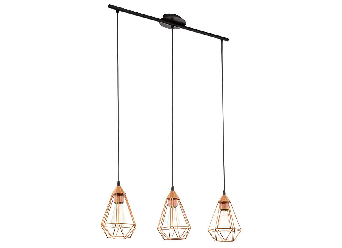 EGLO HANGLAMP 3XE27 790MM KOPERKLEUR 'TARBES'