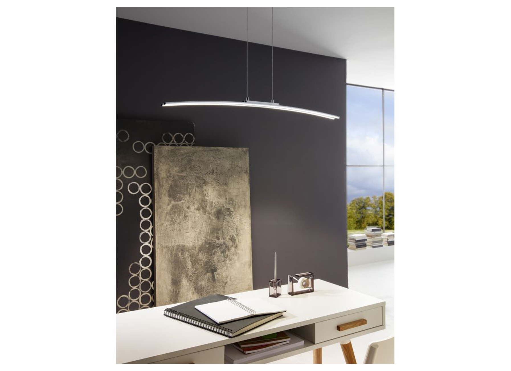 EGLO HANGLAMP LED CHROME/WIT LASANA