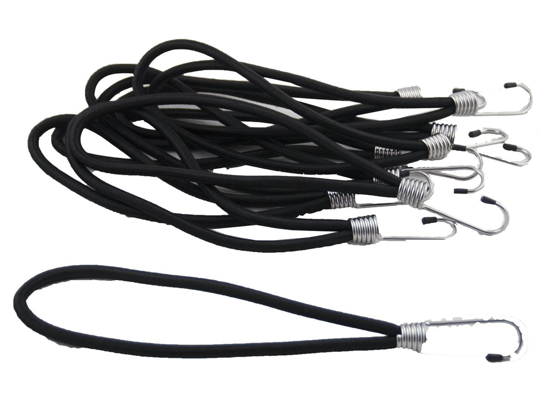 ELASTIEK LUS ZWART Ø8MM L=20CM + HAAK (10 STUKS)