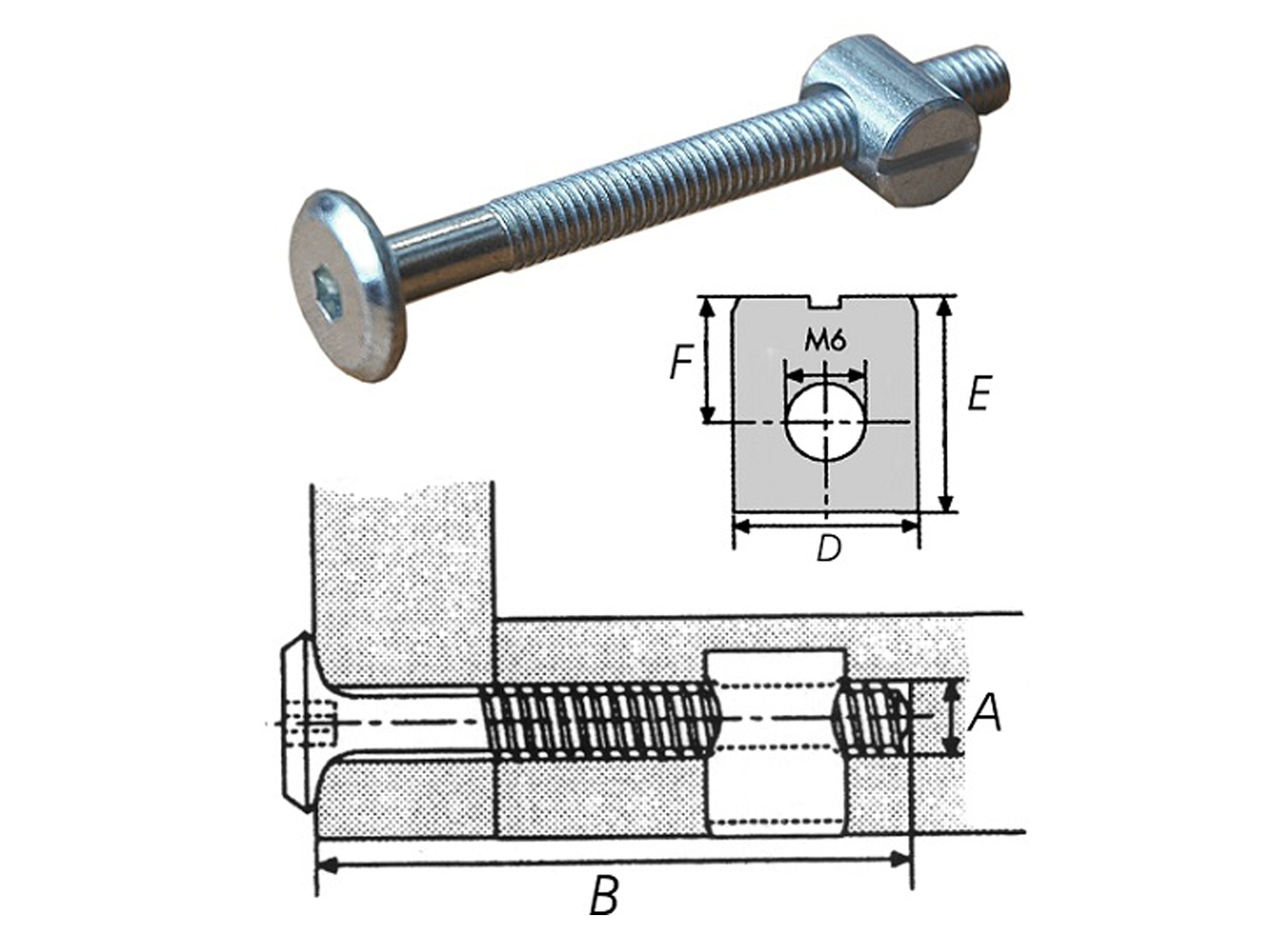FERRURE D'ASSEMBLAGE KLOBE M6X60MM 4PCS