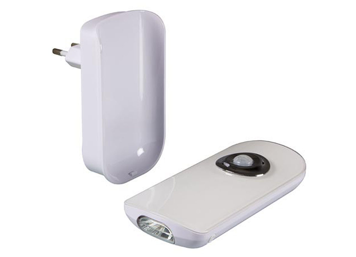 LAMPE DE TORCHE/VEILLEUSE AVEC DETECTEUR PIR RECHARGEABLE