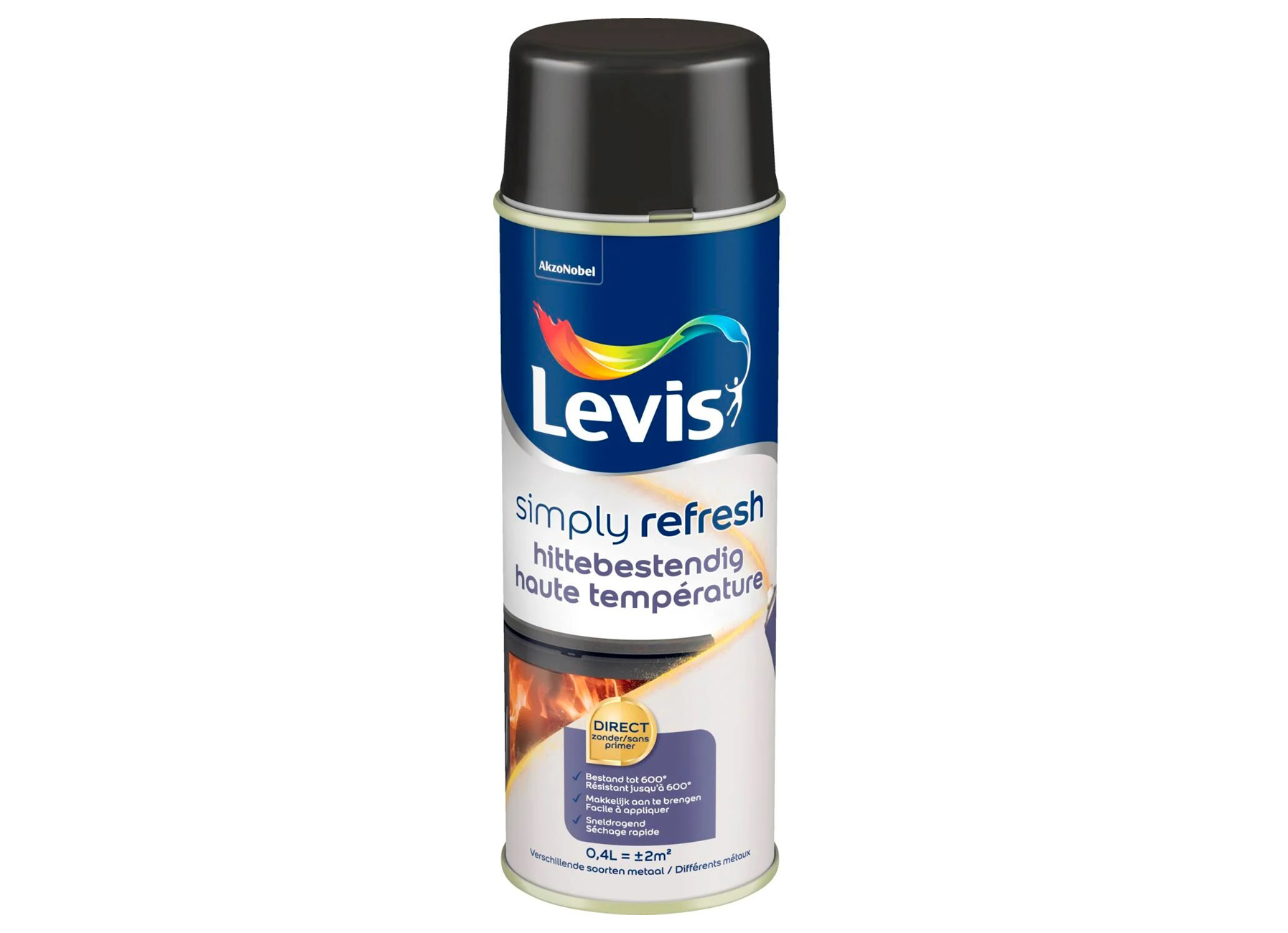 LEVIS PEINTURE HAUTE TEMPERATURE SATIN BLACK TOUCH 0,4L