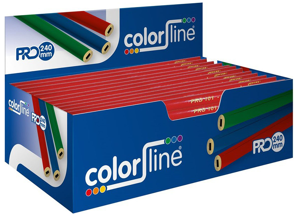COLOR LINE CRAYON DE CHARPENTIER PRO 101 - ROUGE LAQUE 24CM