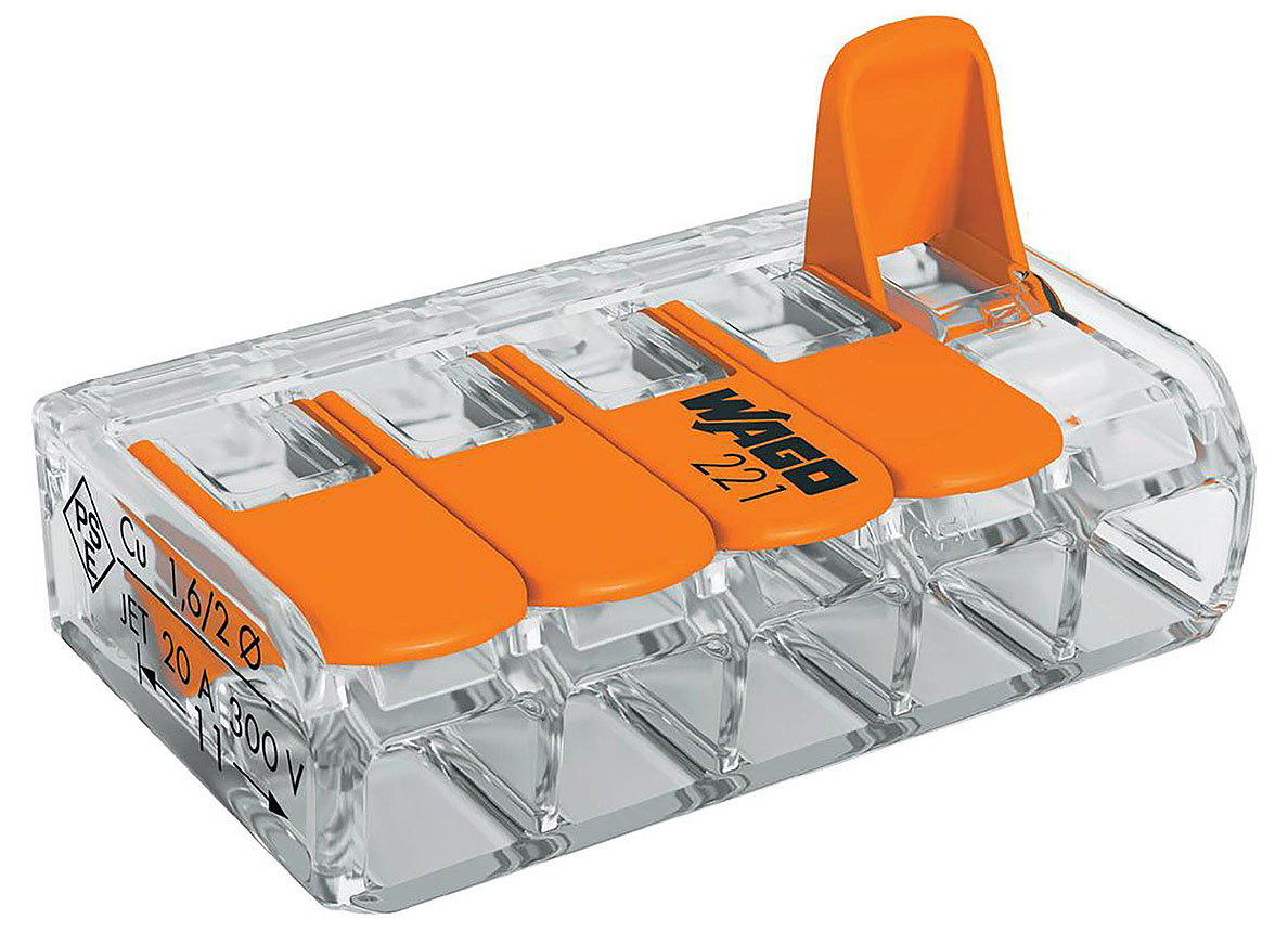 BORNE A LEVIER 5X4MM TRANSPARENT 10 PIECES