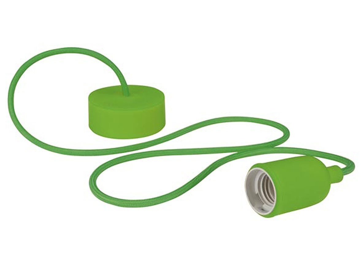 LUMINAIRE DESIGN A SUSPENSION EN CORDAGE - VERT