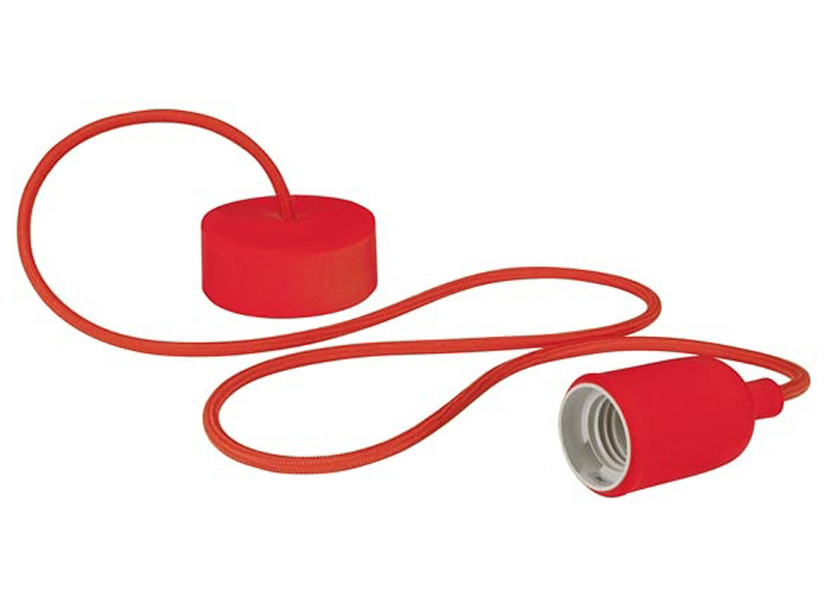 LUMINAIRE DESIGN A SUSPENSION EN CORDAGE - ROUGE