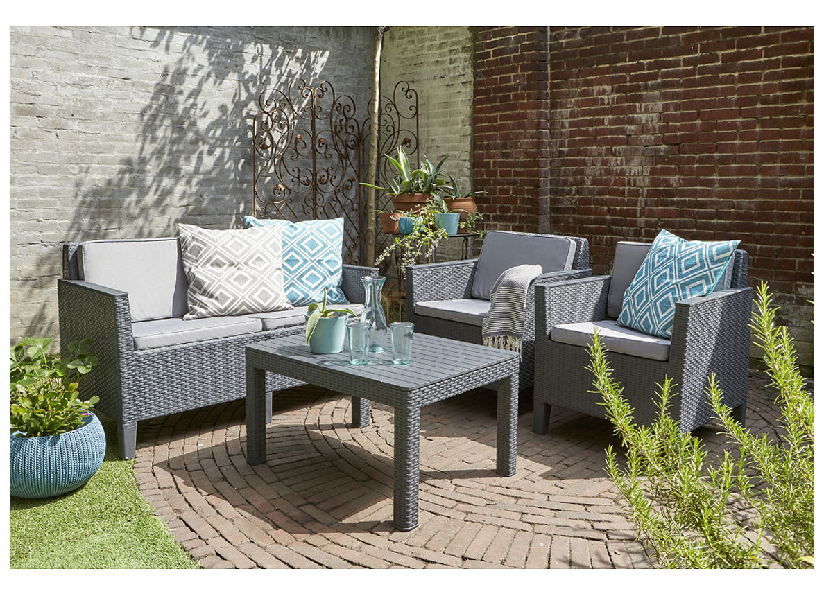 allibert tuinset chicago met tweezit grafietgrijs tuin tuininrichting en beleving tuinmeubelen tuinsets allibert tuinset chicago met tweezit grafietgrijs