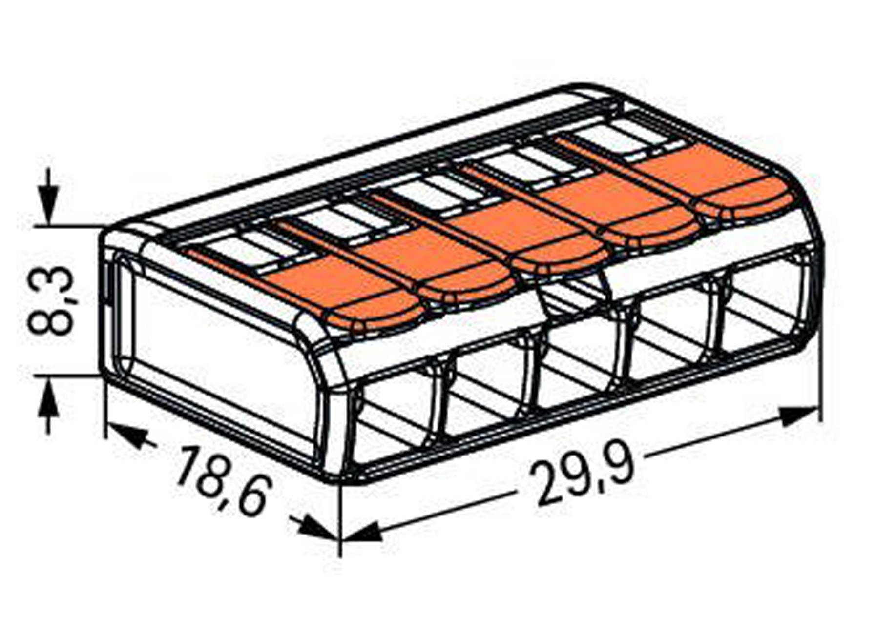 STEEKKLEM MET HENDEL 5X4MM TRANSPARANT 25 STUKS