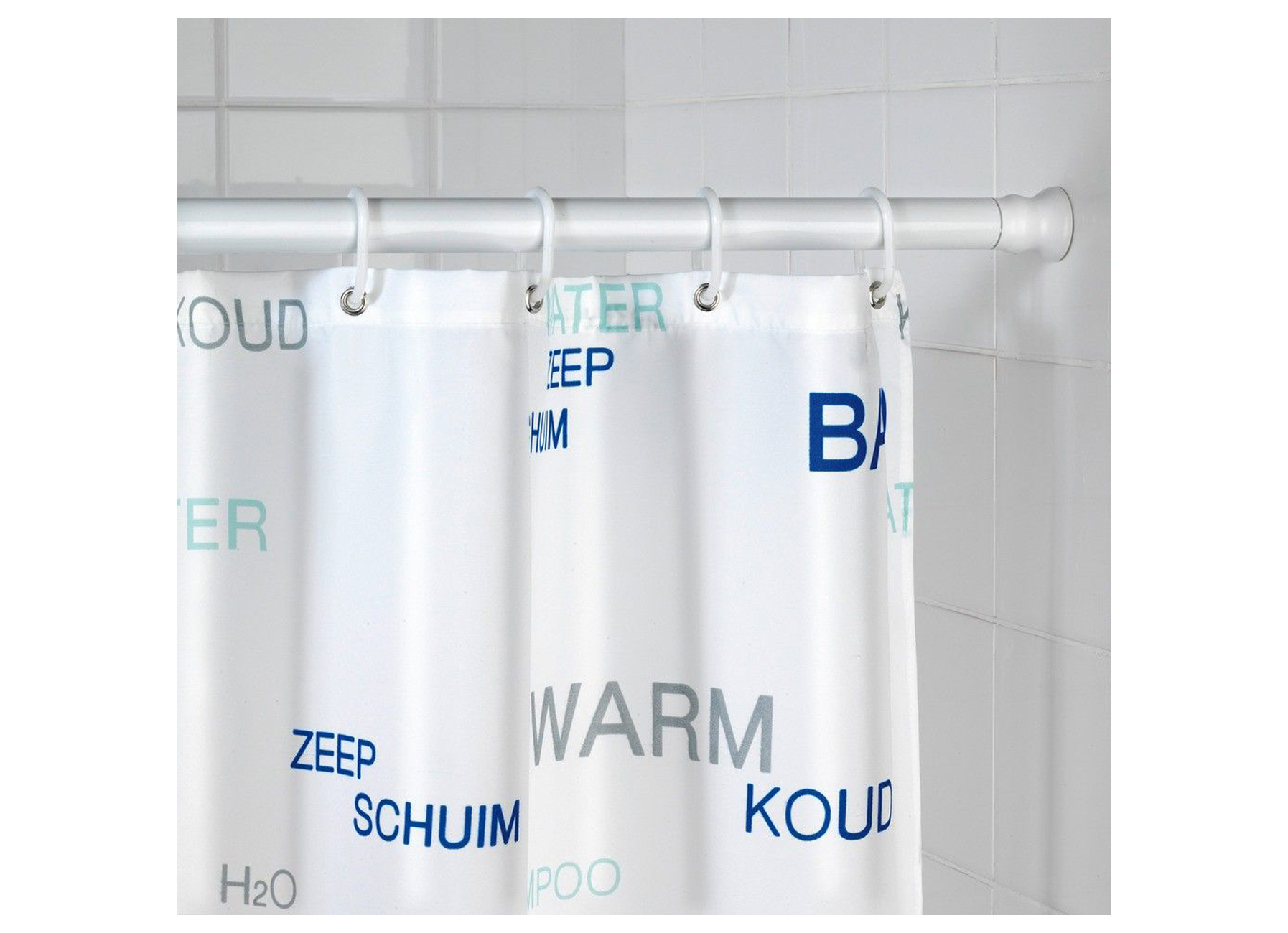 DOUCHESTANG UITSCHUIFBAAR Ø20MM WIT Ø110-185CM