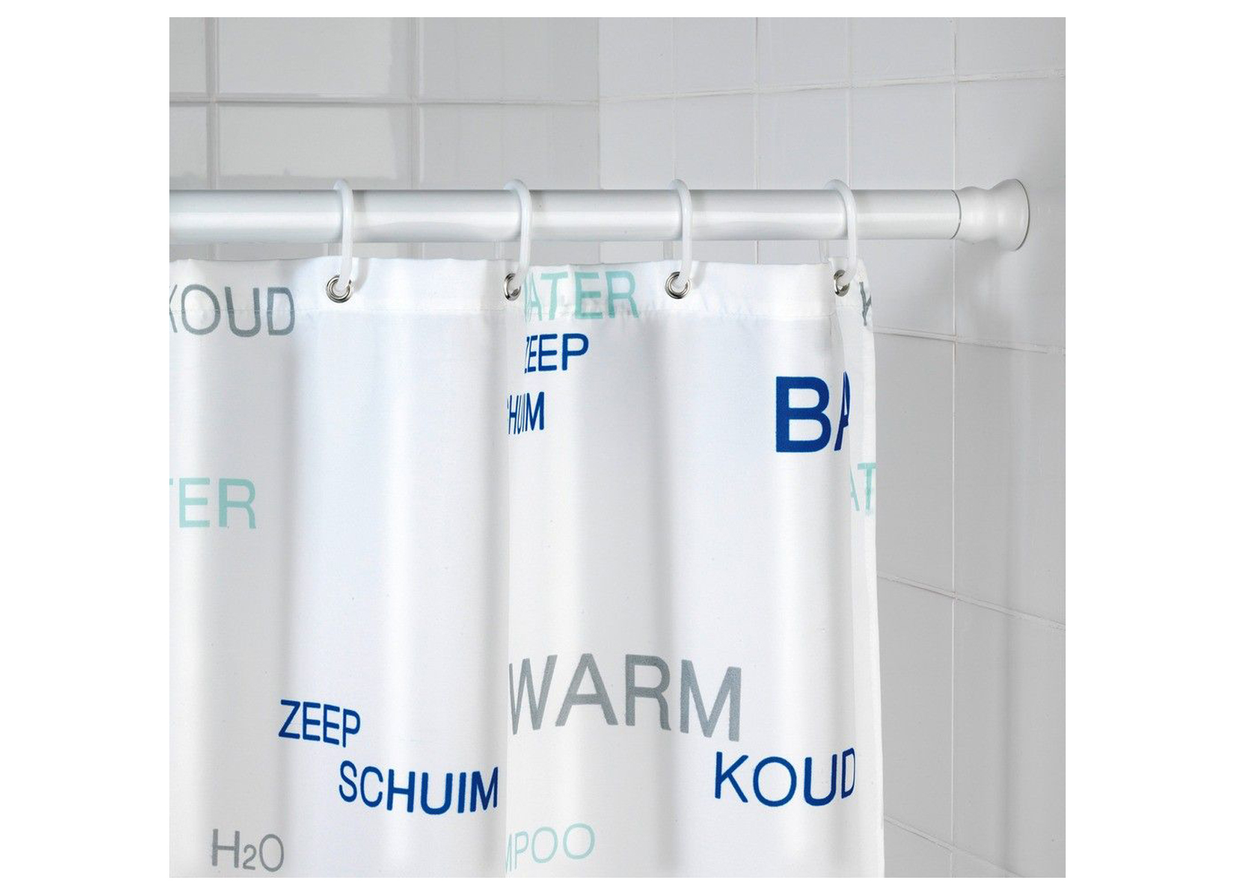 DOUCHESTANG UITSCHUIFBAAR Ø20MM WIT Ø70-115CM