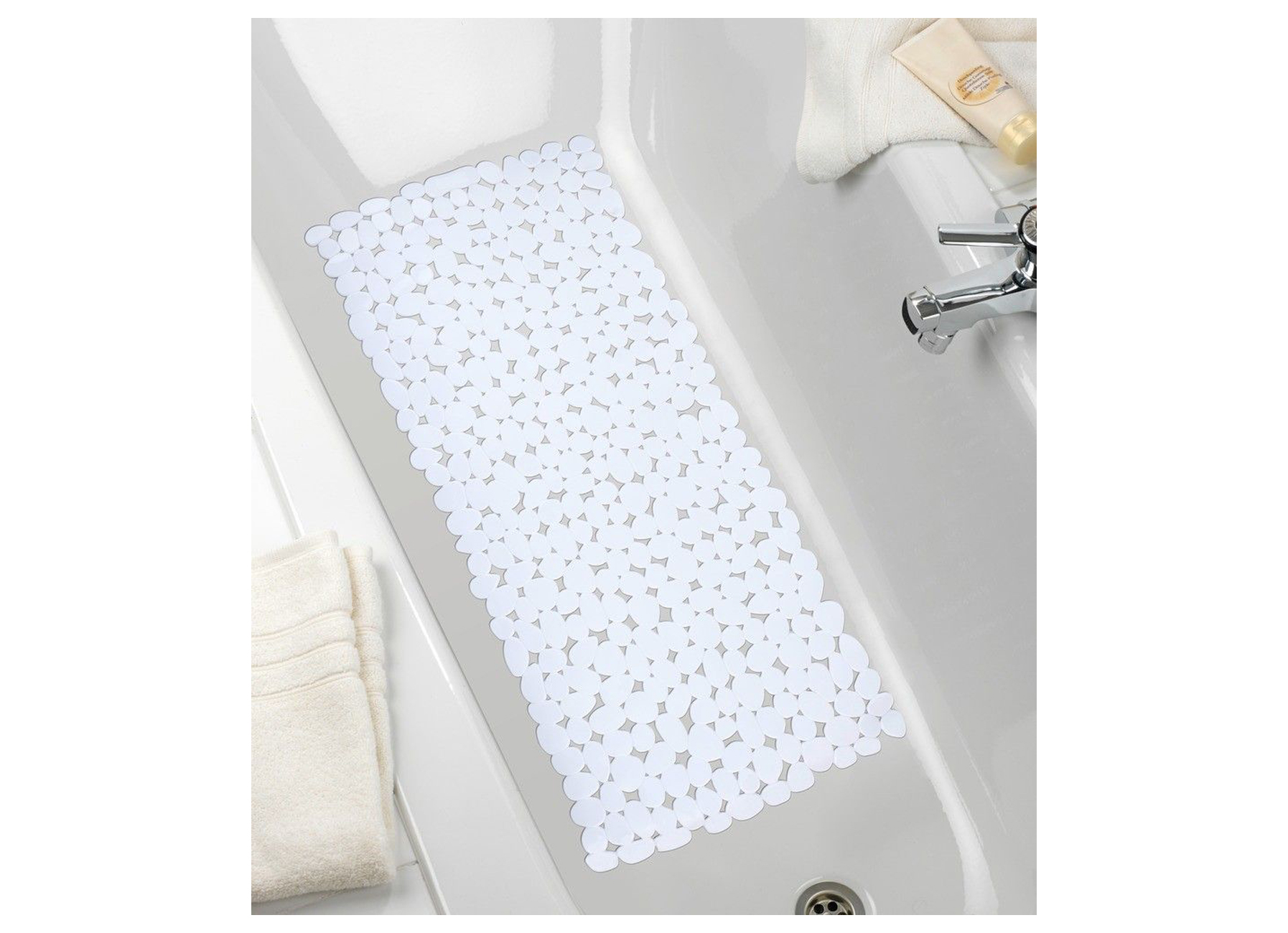 TAPIS DE BAIN ANTIDERAPANT PARADISE BLANC 71X36CM