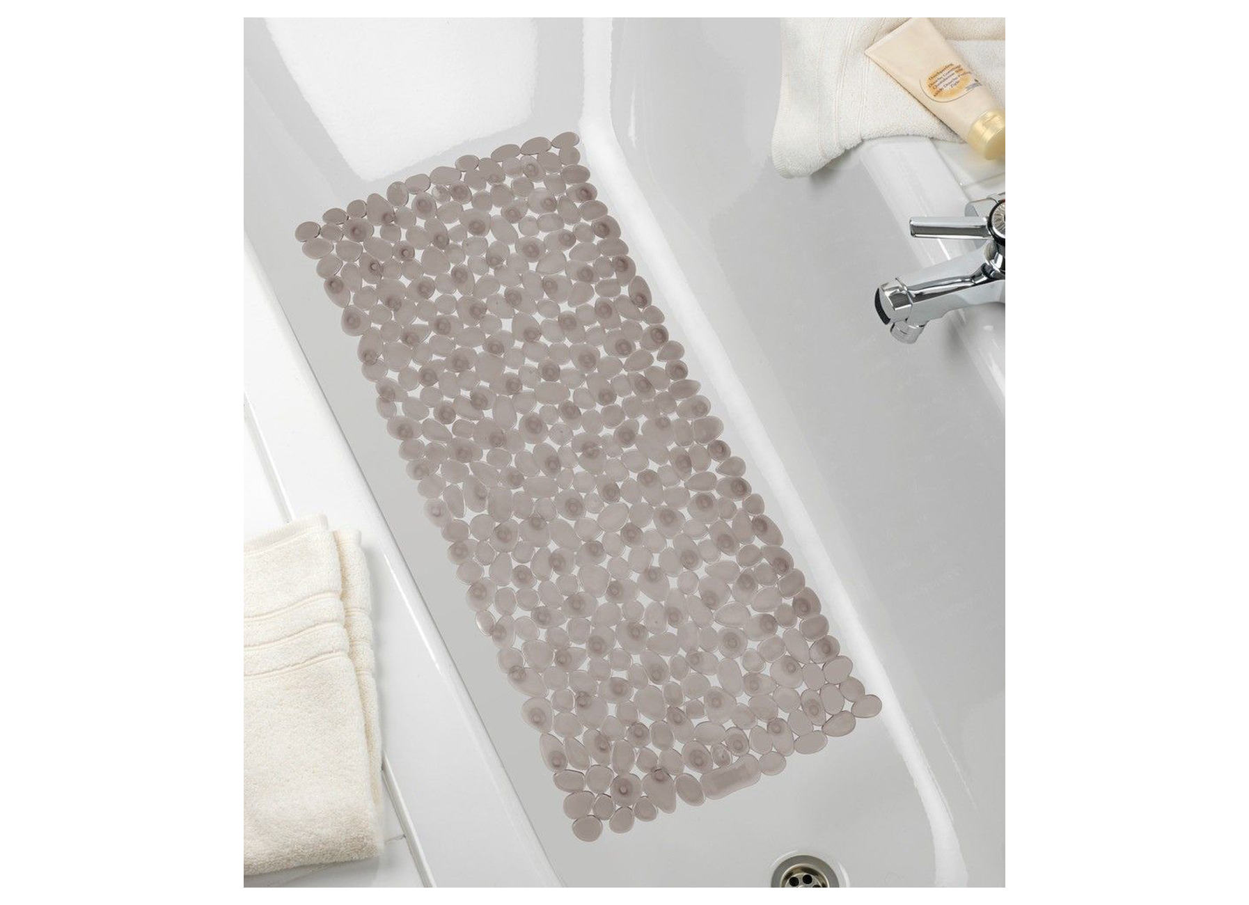 TAPIS DE BAIN ANTIDERAPANT PARADISE TAUPE 71X36CM