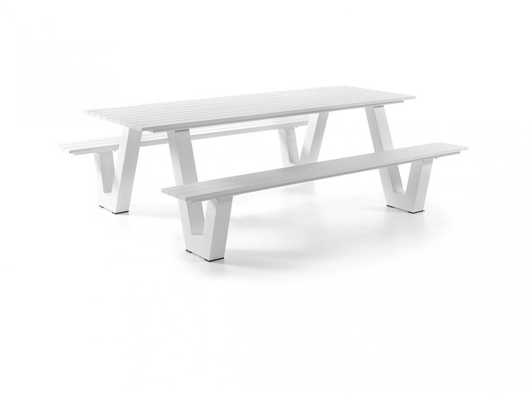 Table Pique-nique Bologna En Alu Blanc 9x9x9cm Table Pique-nique Bologna En Alu Blanc 9x9x9cm
