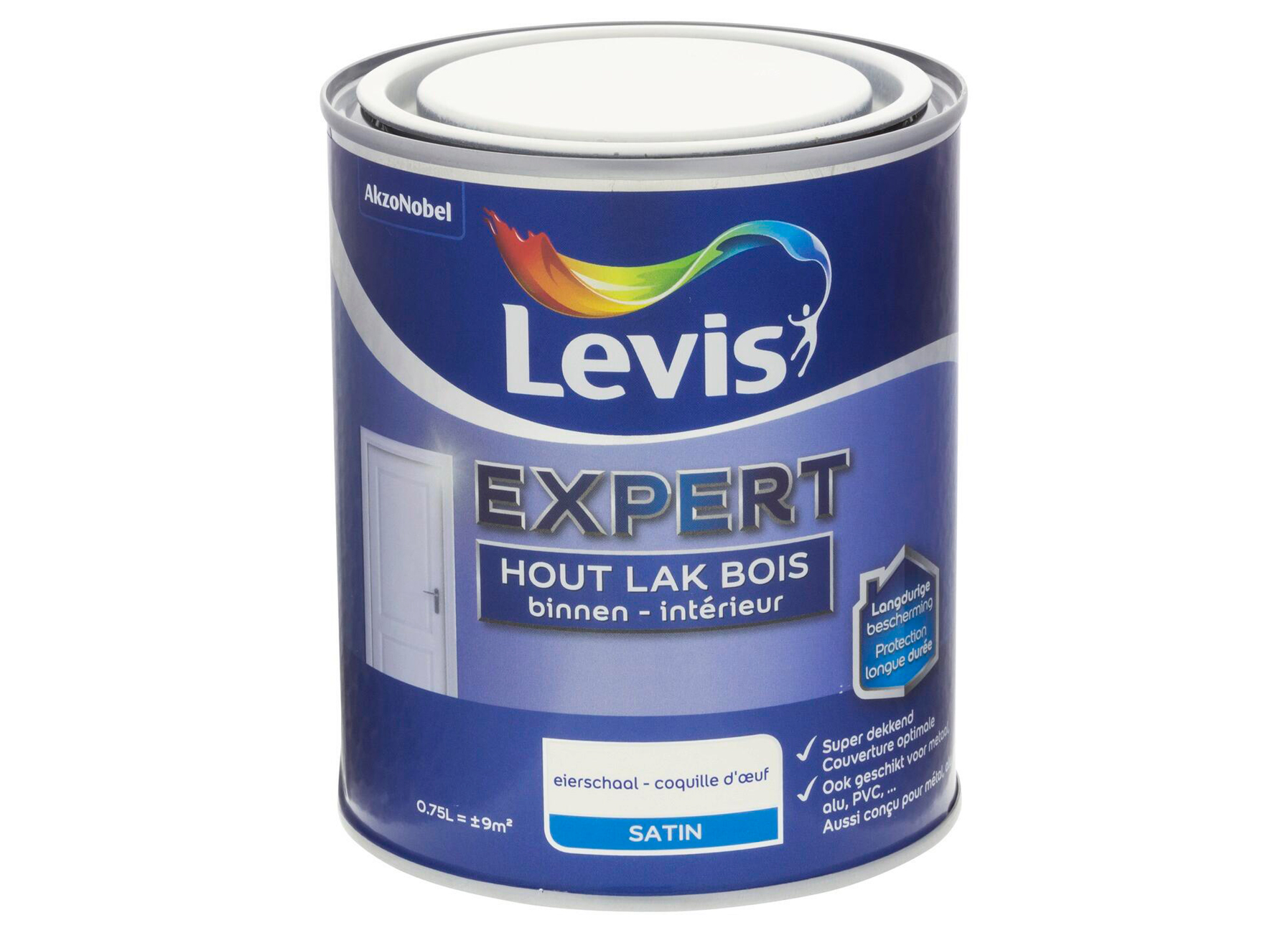 LEVIS EXPERT HOUTLAK BINNEN SATIJN EIERSCHAAL 0,75L