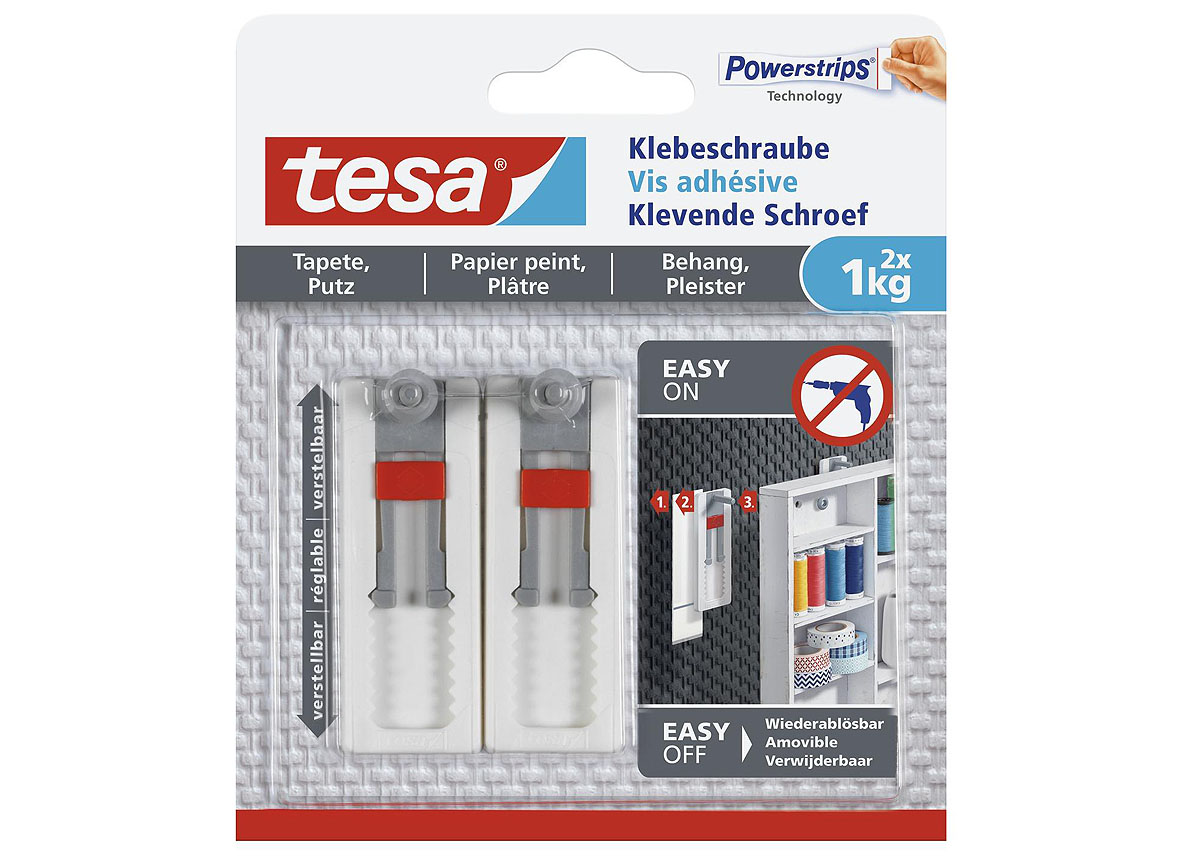 VIS ADHESIFS REGLABLES POUR PAPIER PEINT & PLATRE 1KG - 2 PIECES