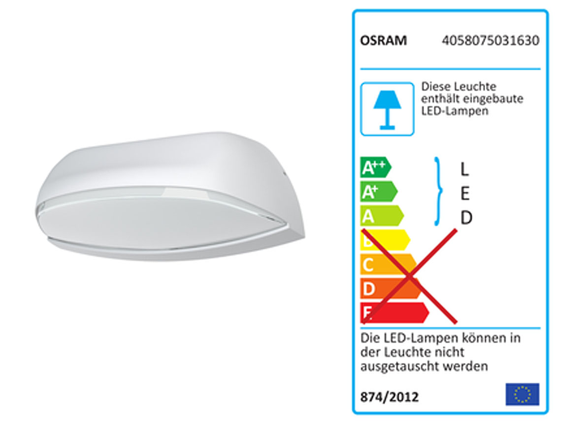 OSRAM LED WANDLAMP ENDURA WIDE 12W WIT