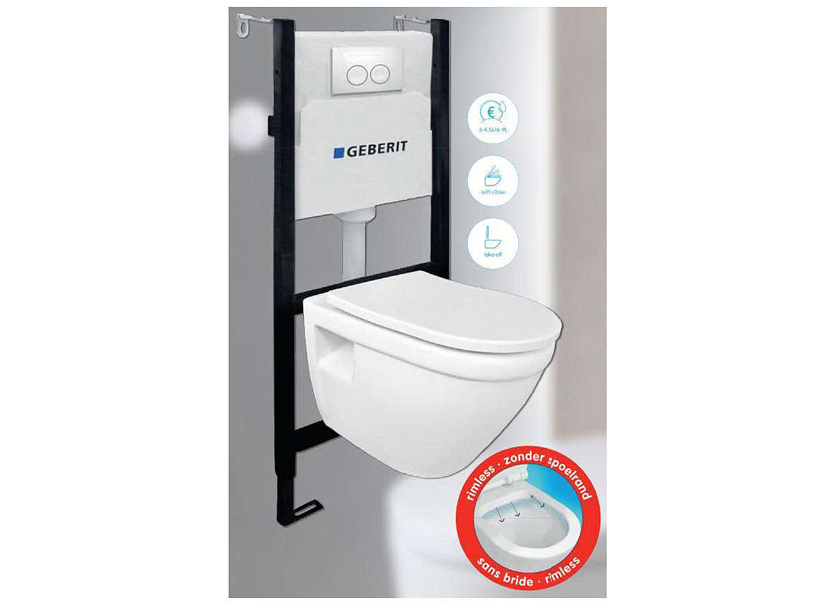 Set Wc Geberit Freeflow sanitair - - - wc packs set wc geberit freeflow