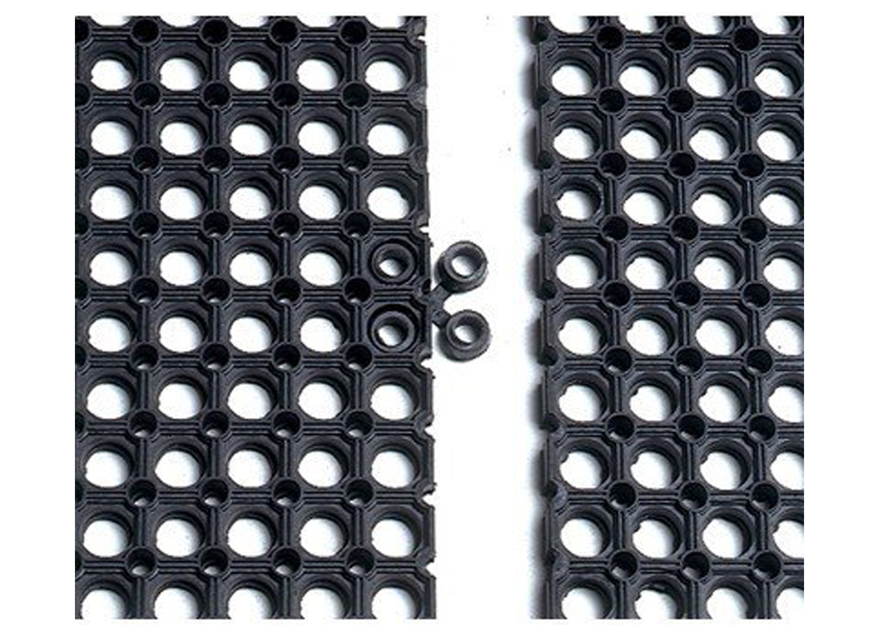 VERBINDINGSTUK VOOR RUBBER MAT MET OPEN RINGEN (10ST)