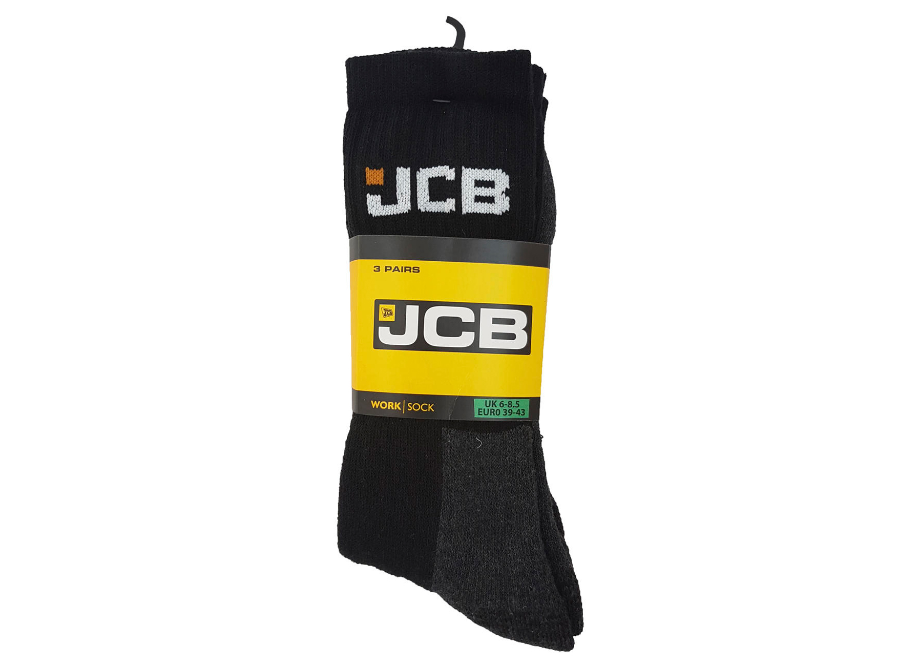 JCB extérieur 3 Paires de chaussettes pour homme de fournisseur officiel JCB assortis Taille 9 12 ans 