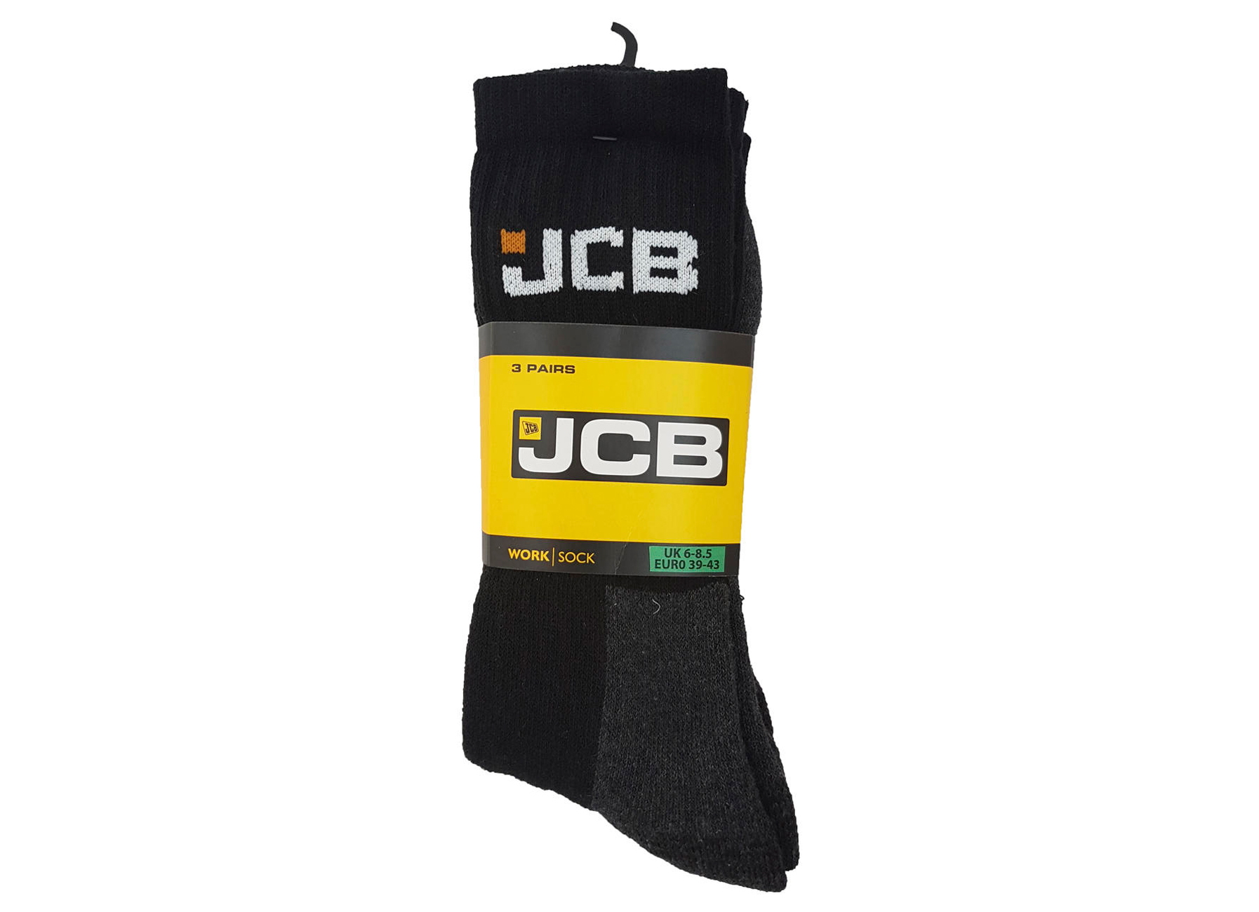 JCB MENS WORK SOCKS 39-43 3 PAAR