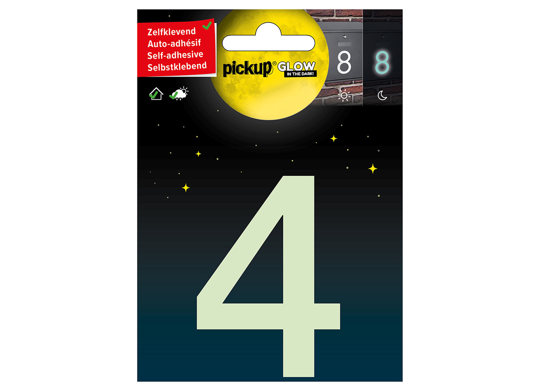 GLOW IN THE DARK NUMERO 4 7,5 CM