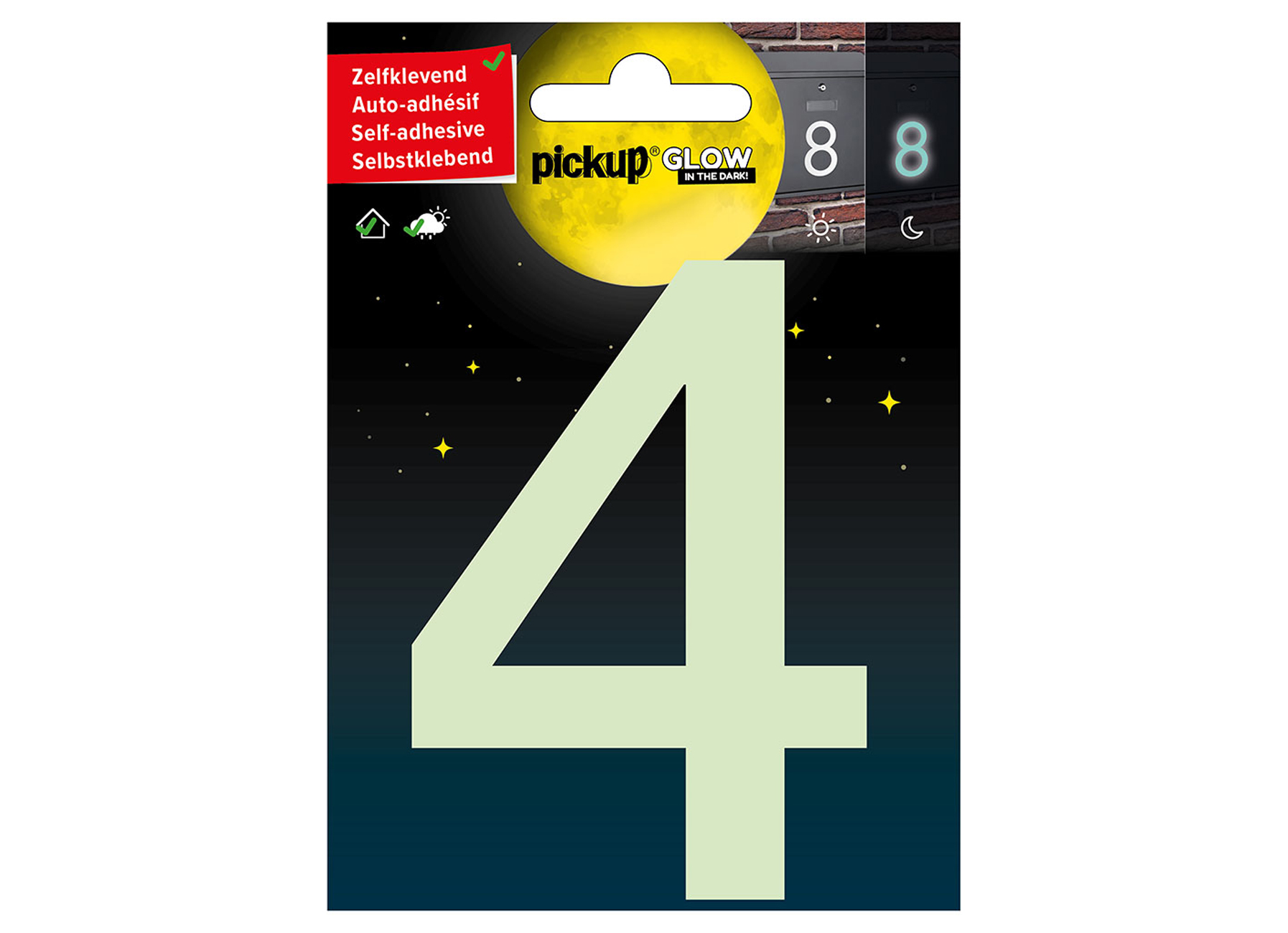 GLOW IN THE DARK NUMERO 4 10 CM