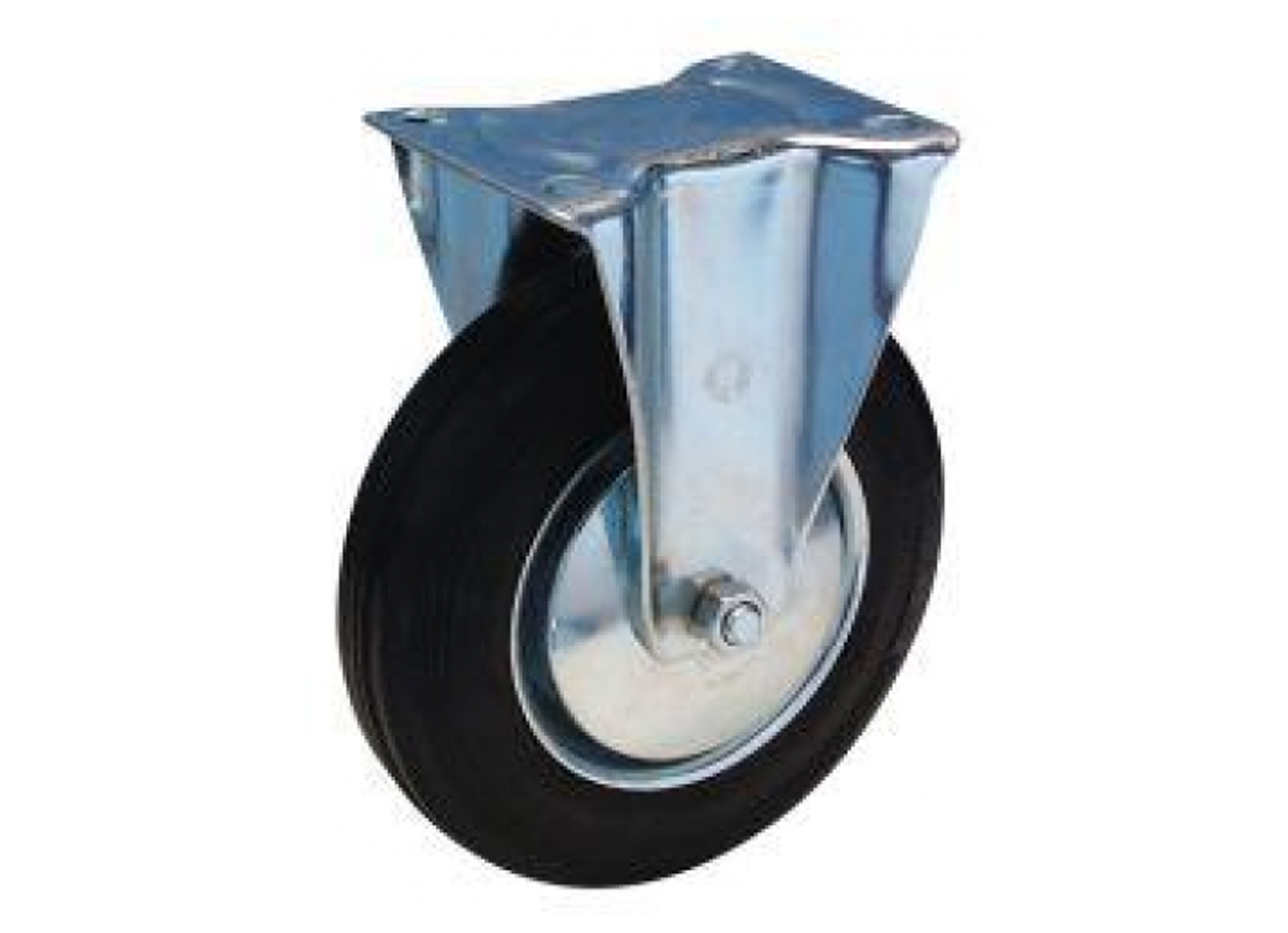 ROULETTE MONTURE FIXE CAOUTCHOUC NOIR 100MM