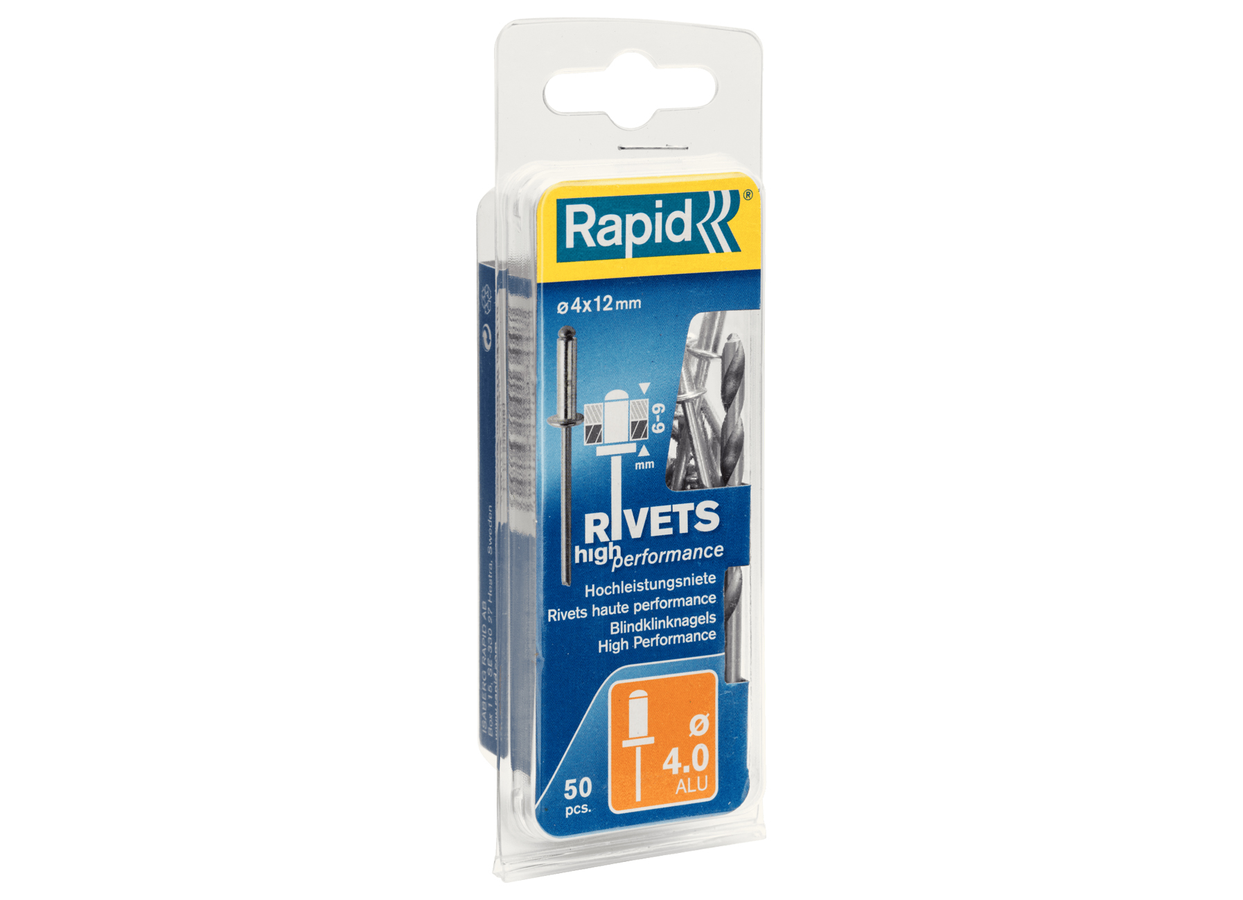 RIVETS ALU Ø4X12MM + FORET 50 PIECES