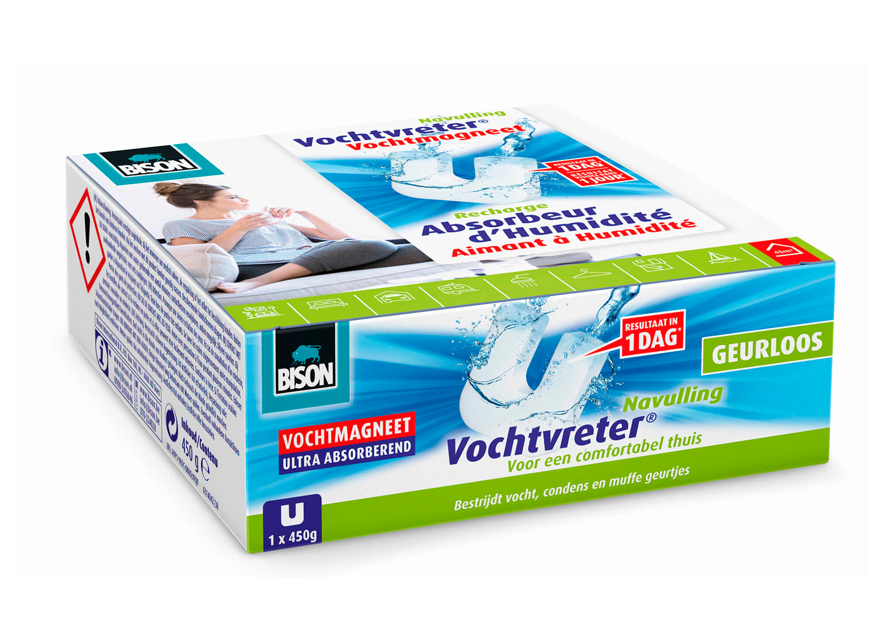 BISON VOCHTVRETER MAGNEET NEUTRAAL NAVULLING 450G