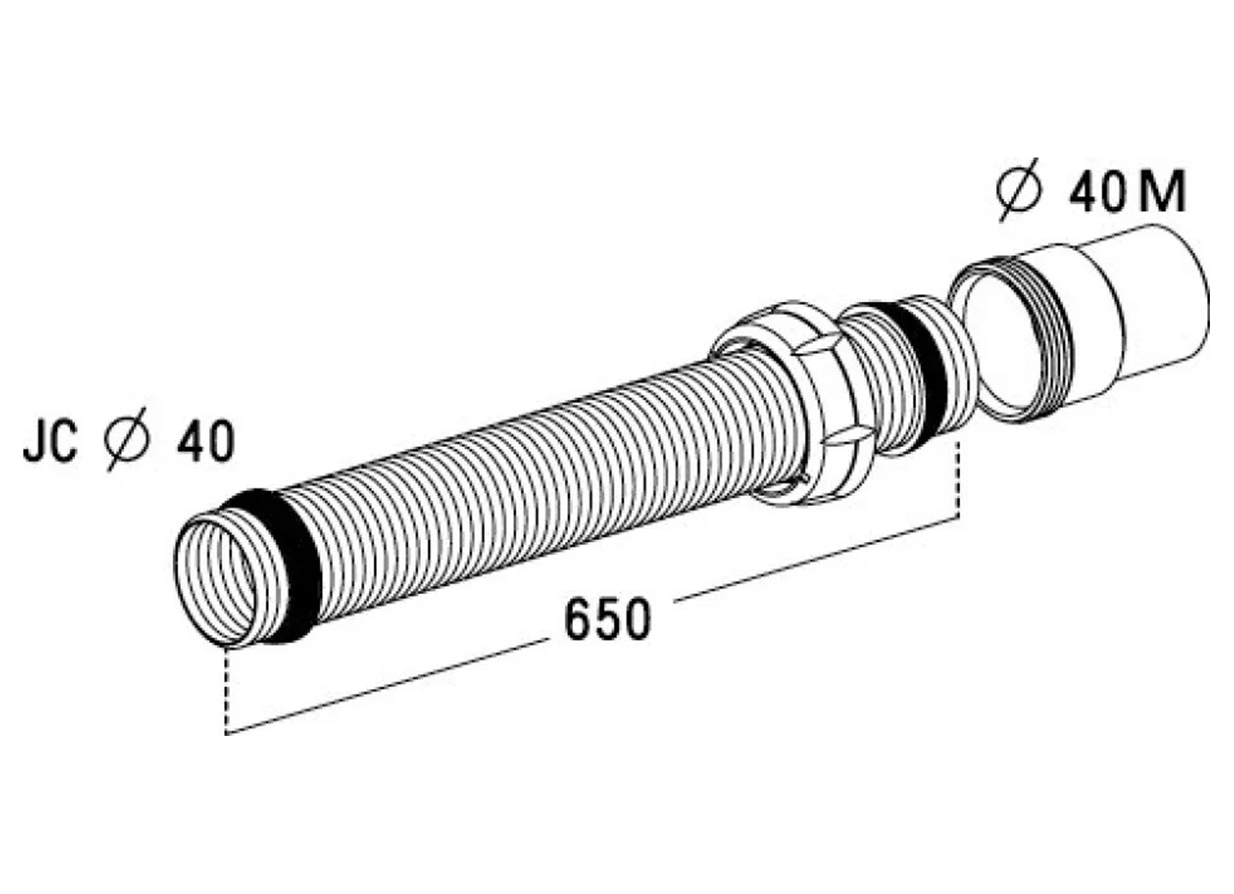 RACCORD FLEXIBLE VIDHOOFLEX Ø40 X 650MM