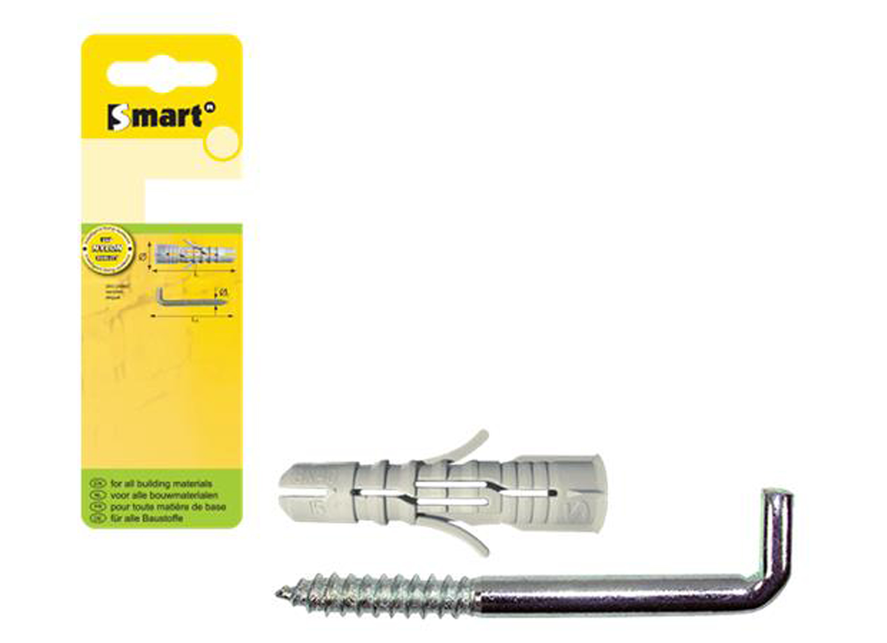 SMART-CHEVILLE + GONDS A VIS Ø10,00X50MM NYLON ZINGUE