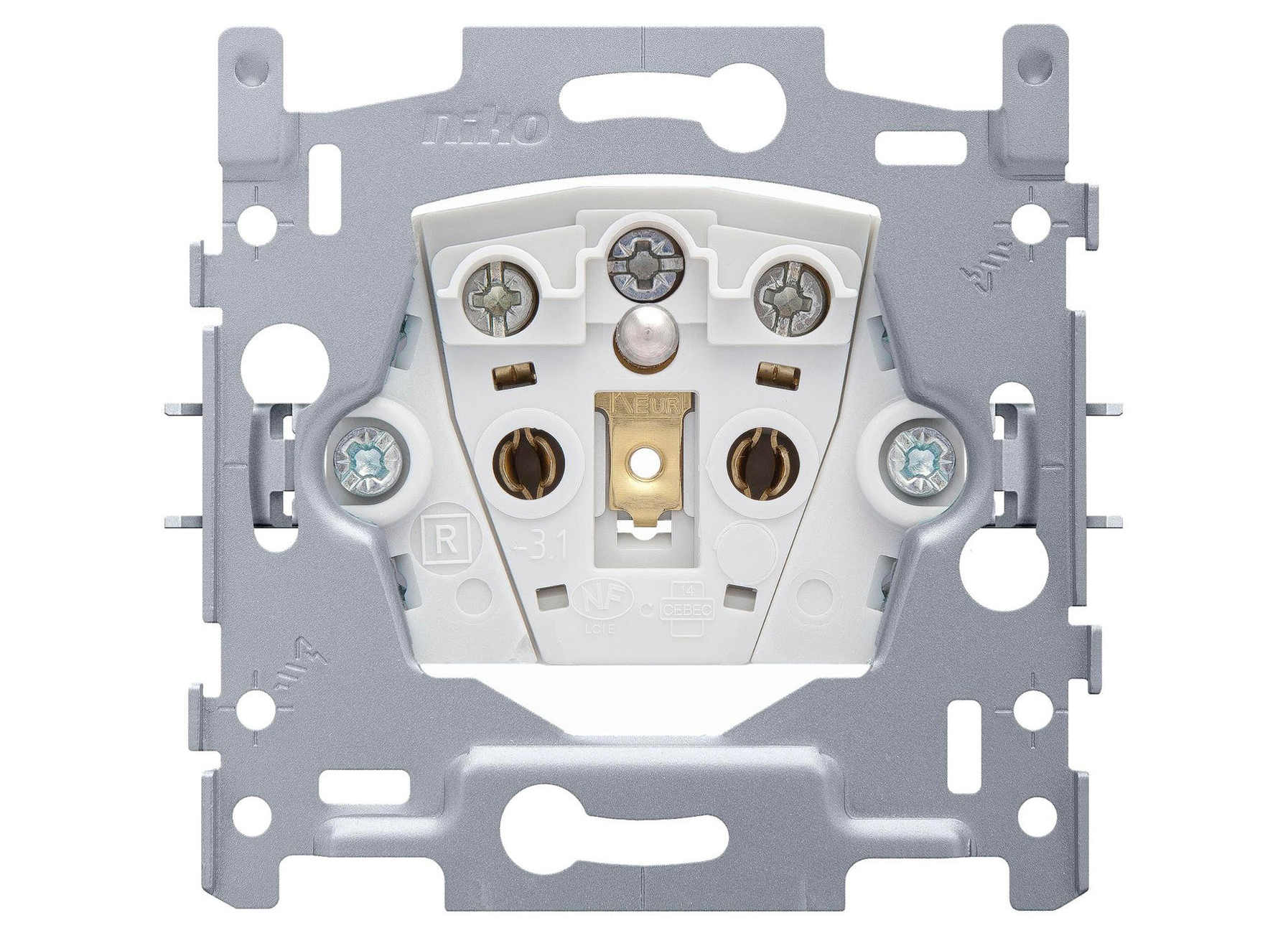 NIKO SOKKEL STOPCONTACT MET PENAARDE 28.5MM 10 STUKS