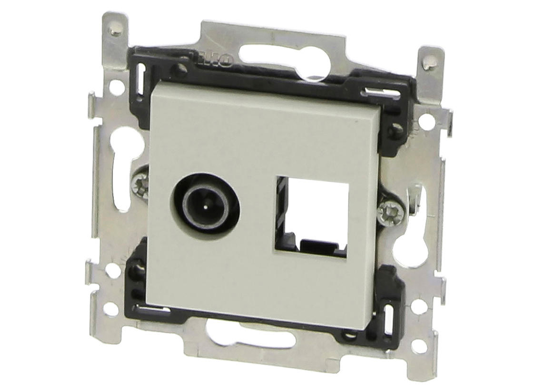 PRISE COAX + RJ45 ORIGINAL CREME