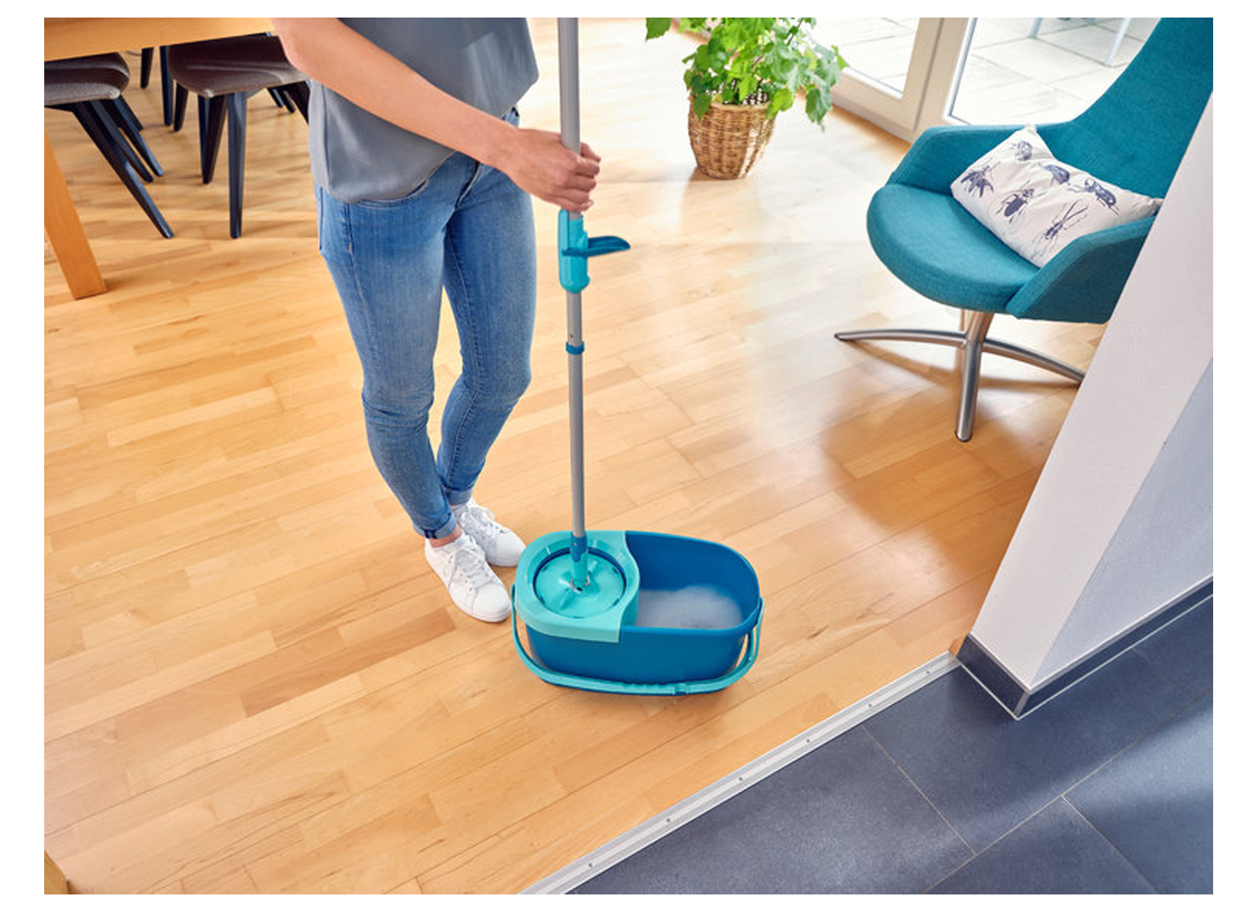 radicaal dutje achter Leifheit Set Clean Twist Disc Mop Evo - huishoud - schoonmaken -  schoonmaakgerief - borstels en stelen - leifheit set clean twist disc mop  evo