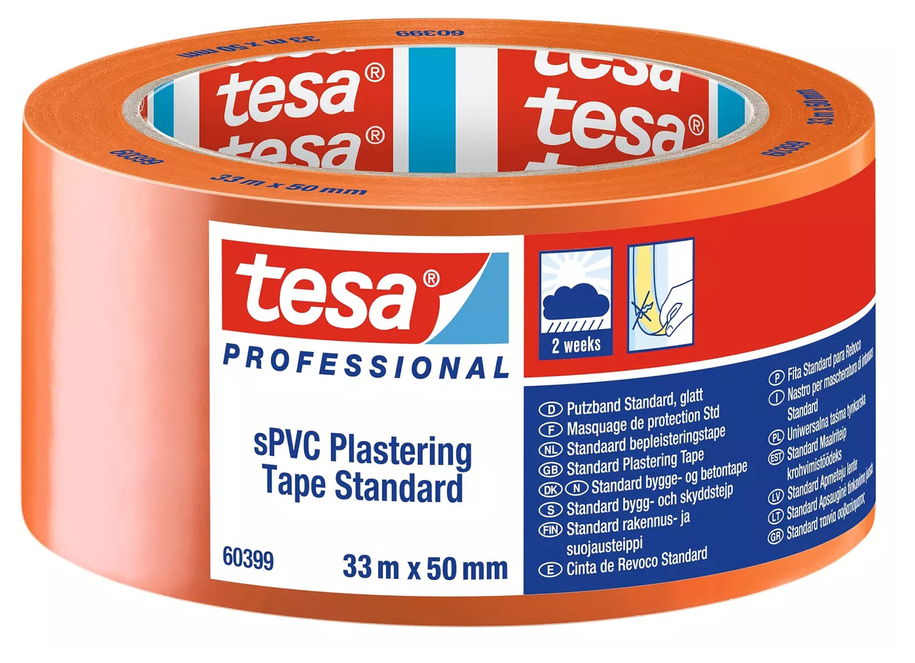 TESA RUBAN ORANGE PVC 50MM 33M