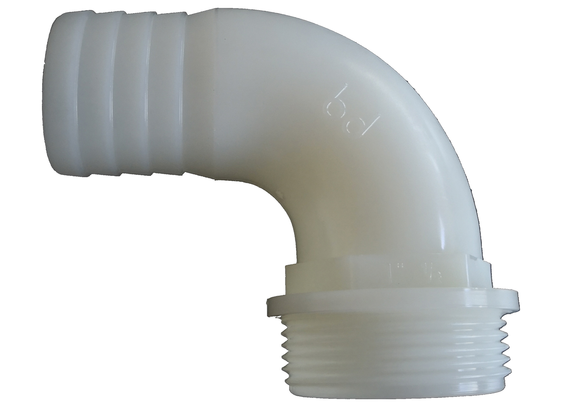 RACCORD EMBOUT CANNELE COUDE 90° M NYLON 1 1/2'' X 38MM