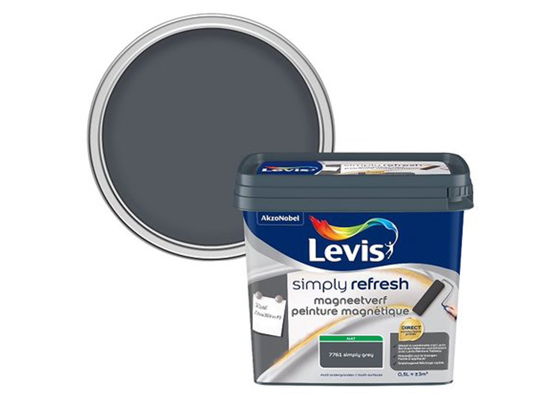 LEVIS SIMPLY REFRESH PEINTURE MAGNETIQUE SIMPLY GREY 500ML
