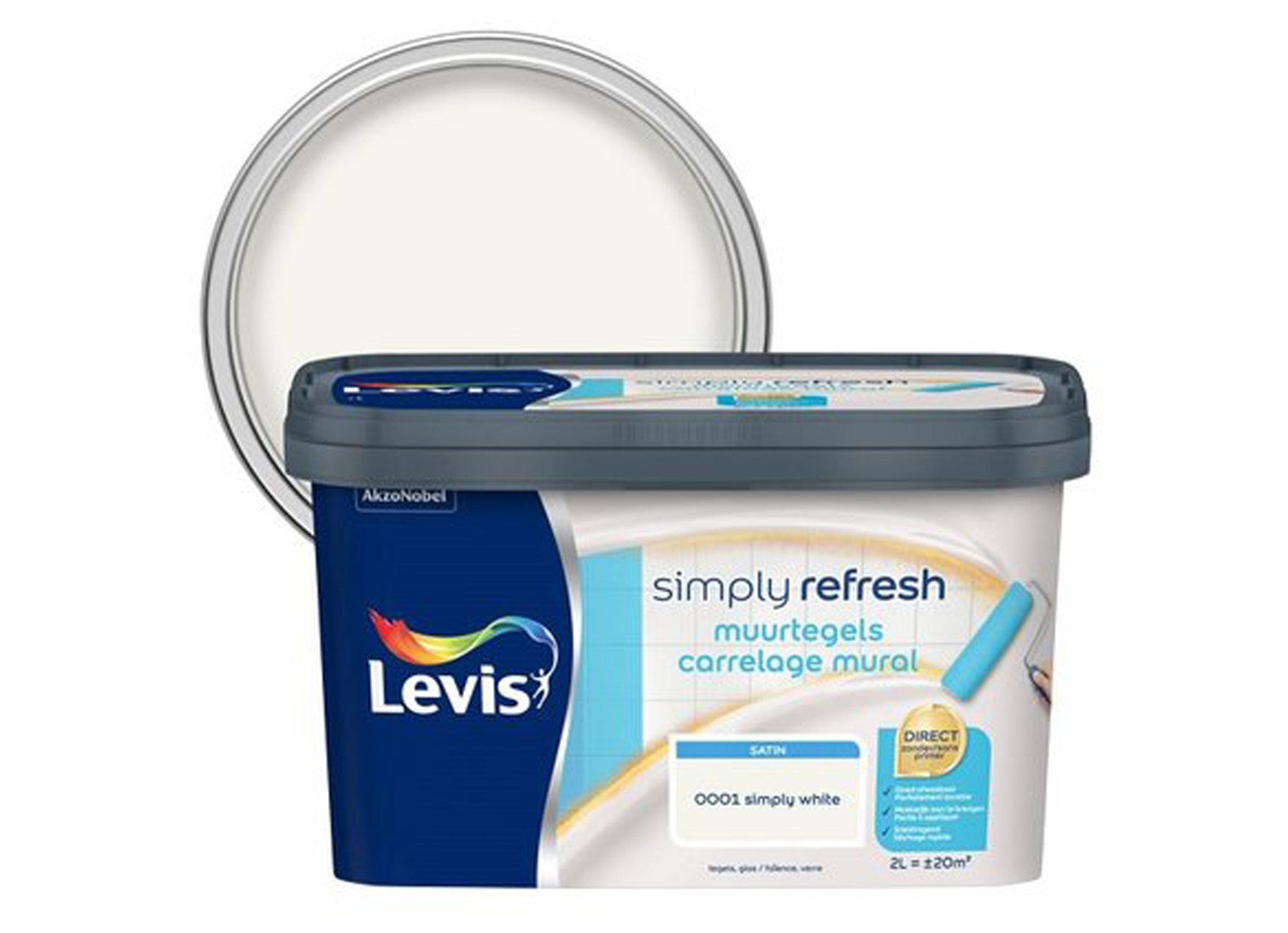 LEVIS SIMPLY REFRESH CARRELAGE MURALE SATIN WHITE 2L