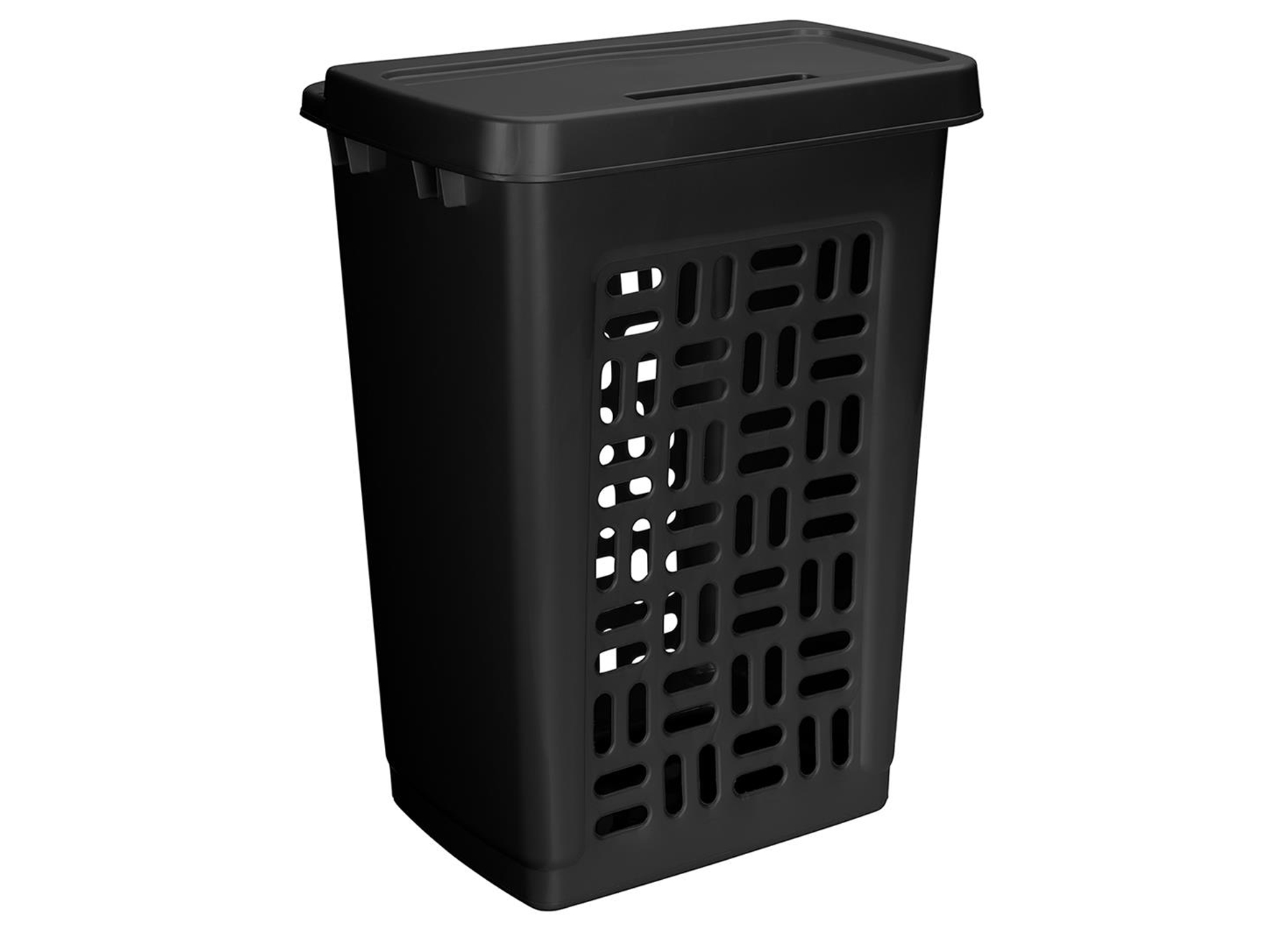 BASIC CORBEILLE A LINGE MODELE HAUT NOIR 60L