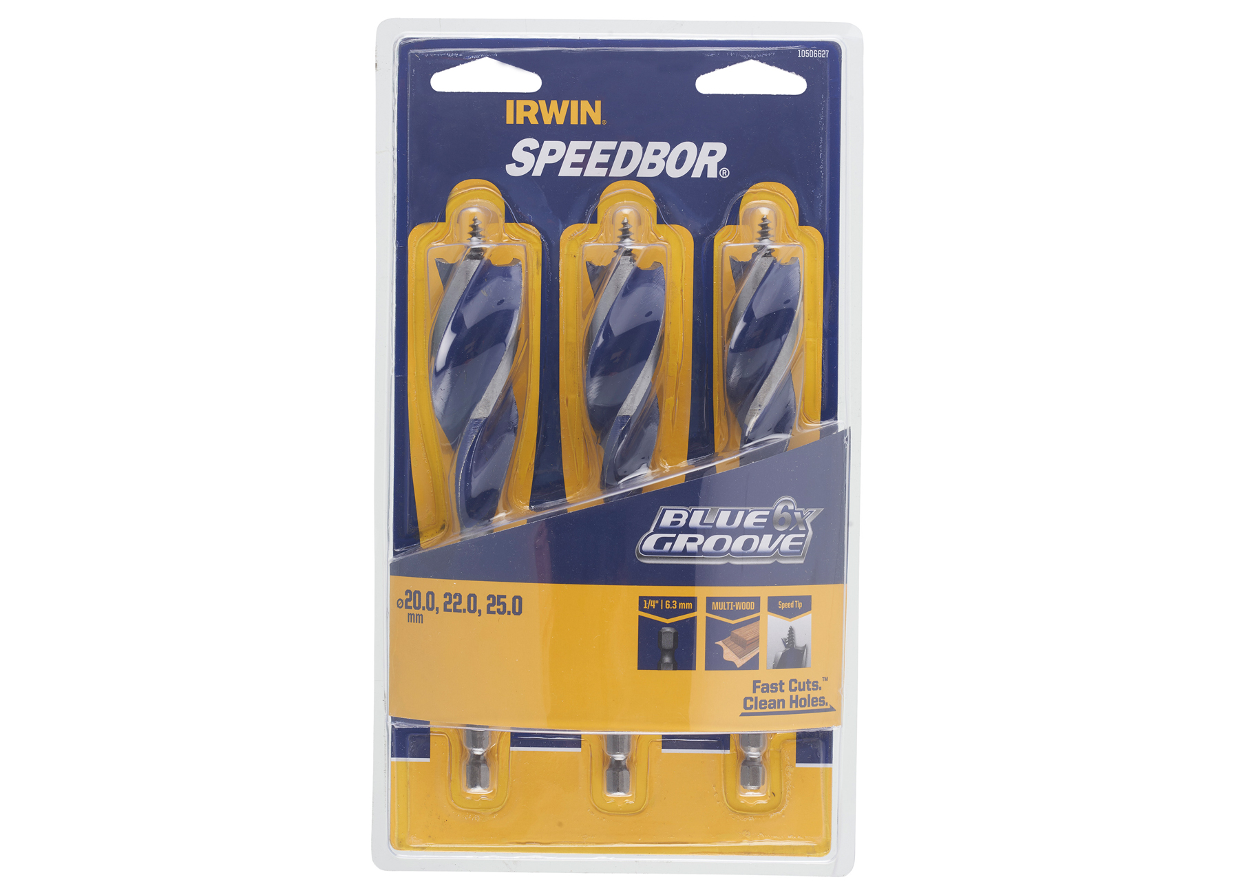 IRWIN BLUE GROOVE 6X - COFFRET DE 3 PIECES: Ø20/22/25MM