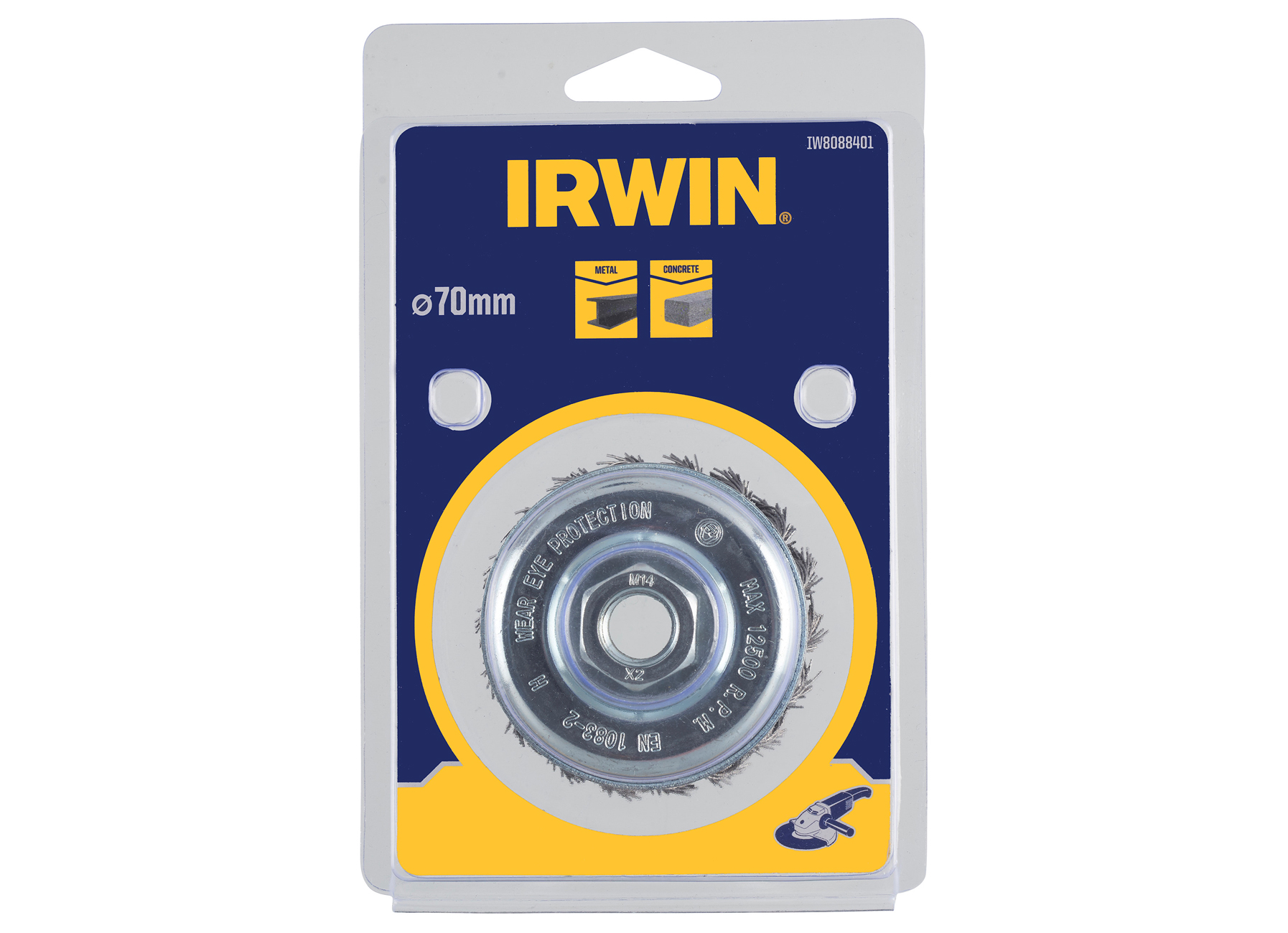 IRWIN BROSSE METALLIQUE (MEULEUSE D'ANGLE) POUR METAL, Ø 70MM