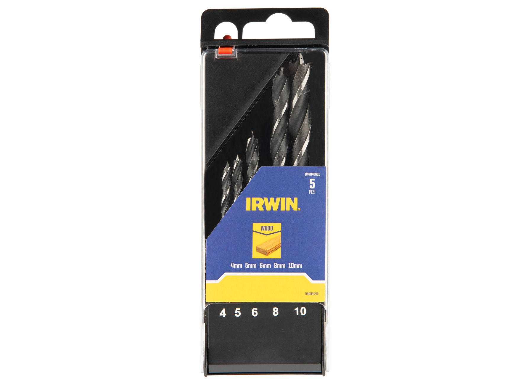 IRWIN SET MECHE A BOIS TROIS POINTES BRADPOINT SET 5PCS, 4-10MM