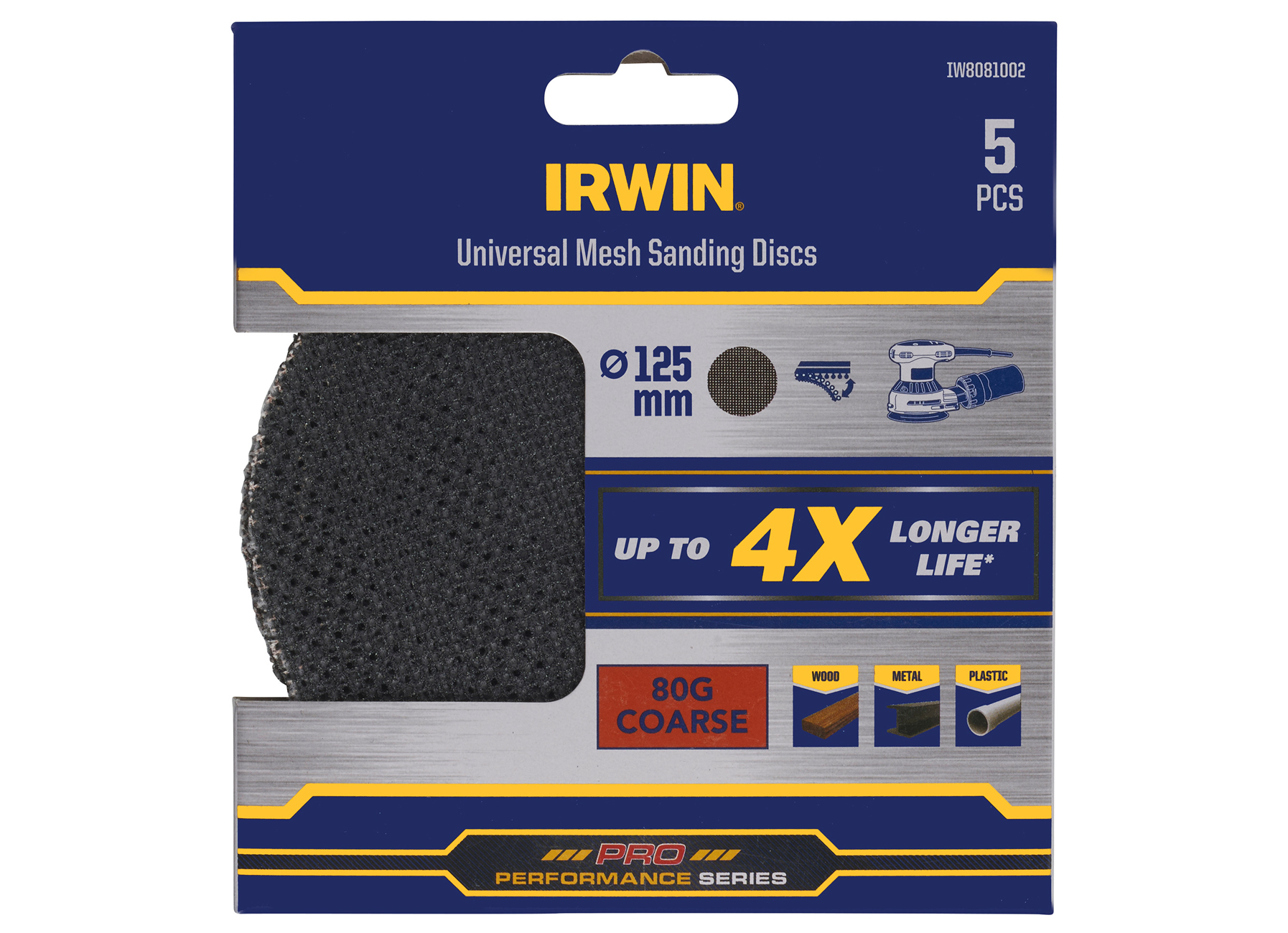 IRWIN ABRASIFS SYNTHÉTIQUE Ø 125MM K80