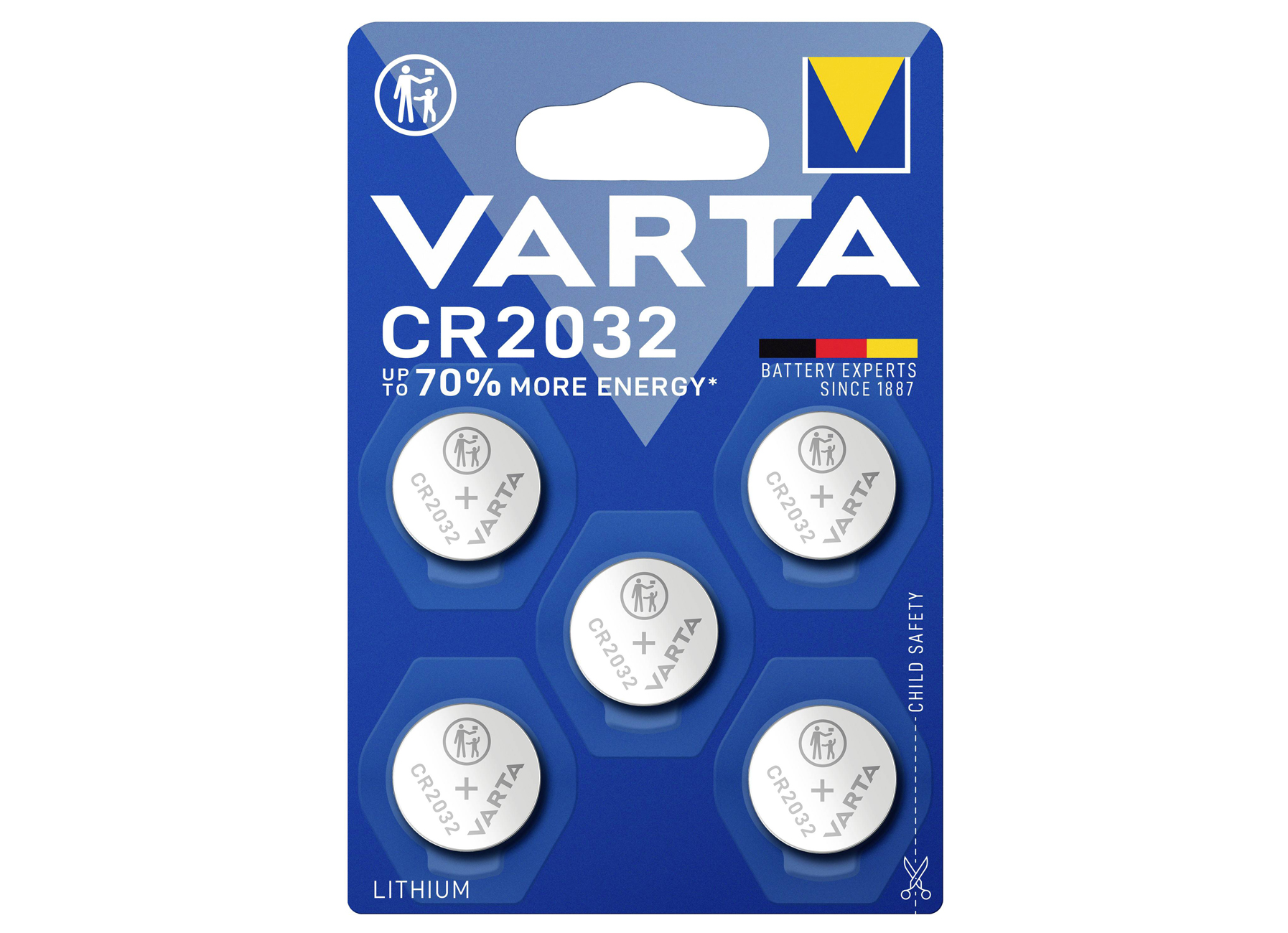 VARTA PILE BOUTON LITHIUM CR2032 5PCS