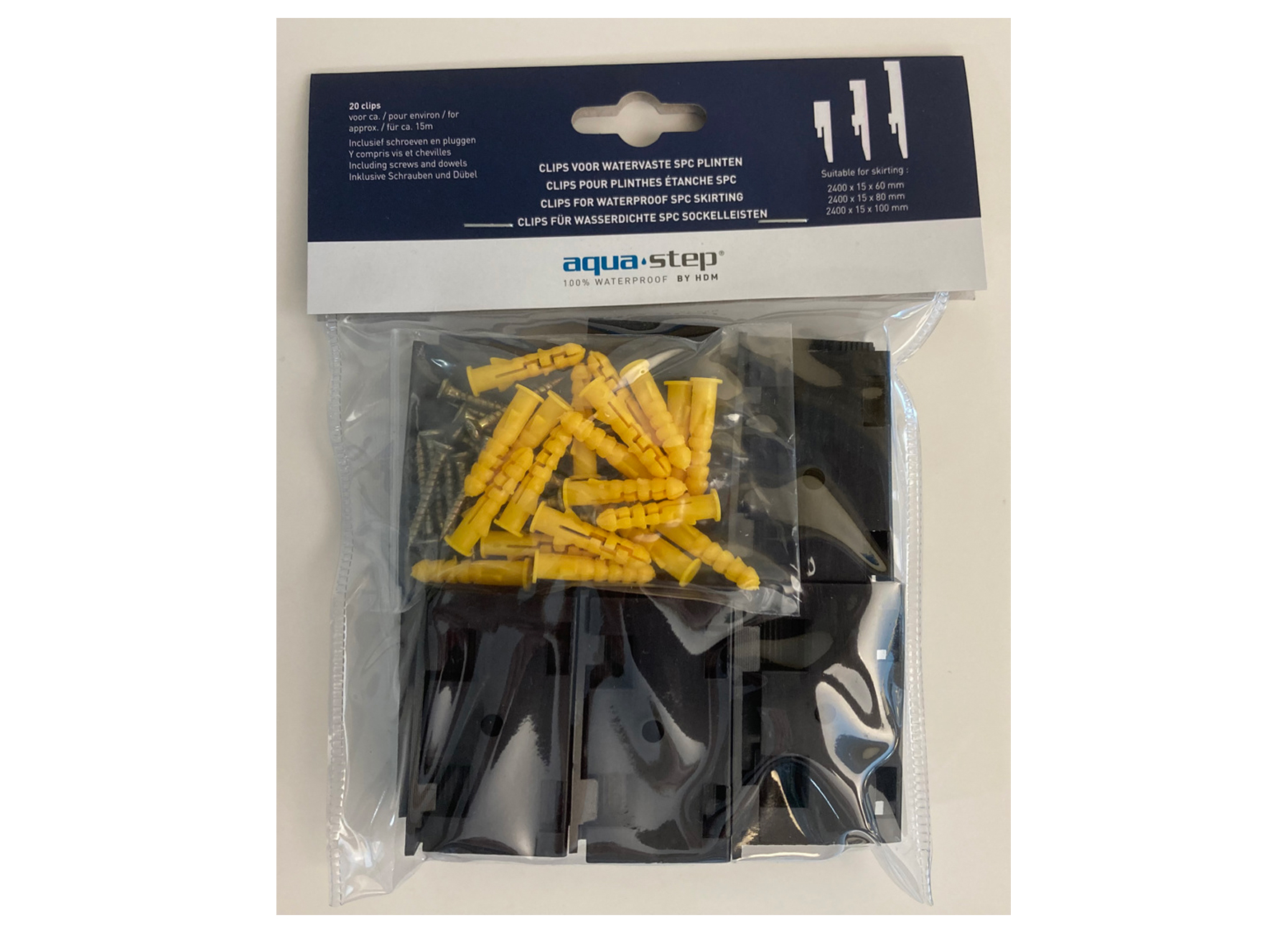 CLIPS DE LA PLINTHE AQUA-STEP EN SPC 20 PCS